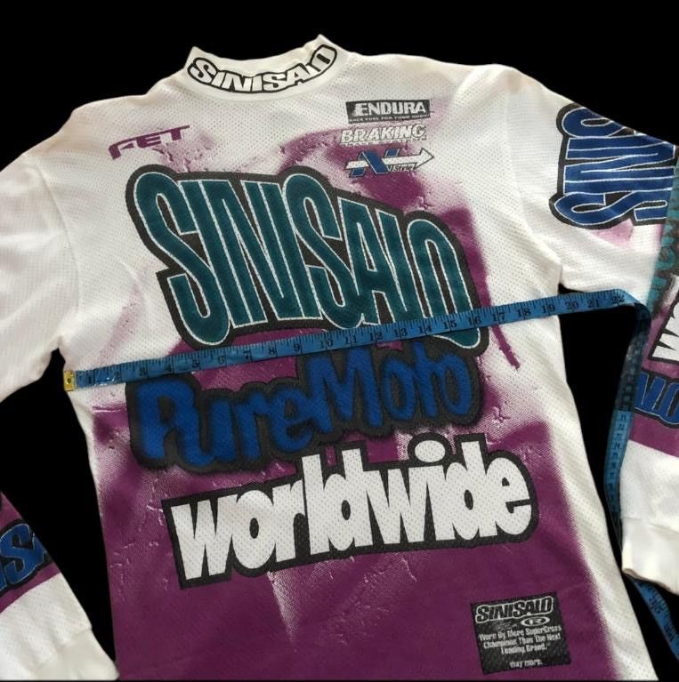 Other 1989 Vintage Sinisalo worldwide Racing motocross jersey Size US M / EU 48-50 / 2 - 7 Thumbnail
