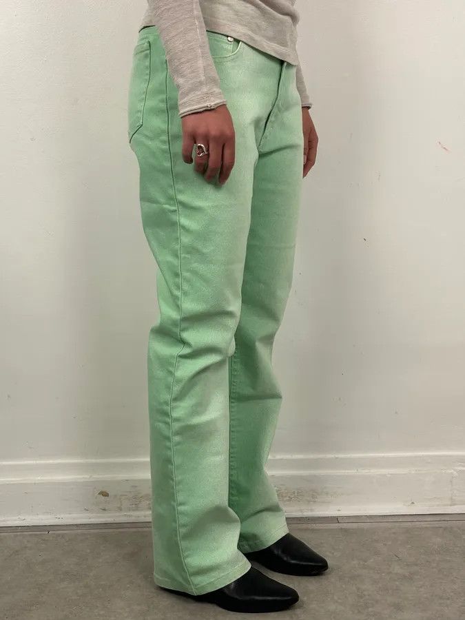 Roberto Cavalli 2000s Roberto Cavalli Mint Green Faded Jeans Size 25" / US 0 / IT 36 - 2 Thumbnail