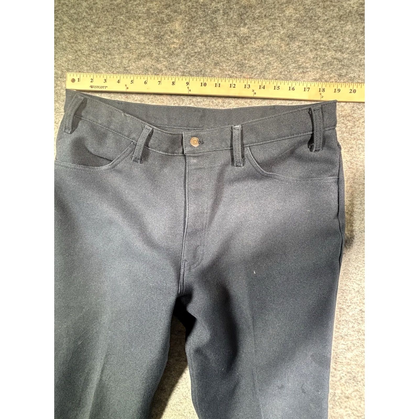 Levi's VINTAGE Levi's 517 Bootscut Pants Mens 90s Blue Polyester Dacron Sz 38x32 Western Trims Pockets Highlighted 90s Theme Mens Size US 38 / EU 54 - 4 Thumbnail
