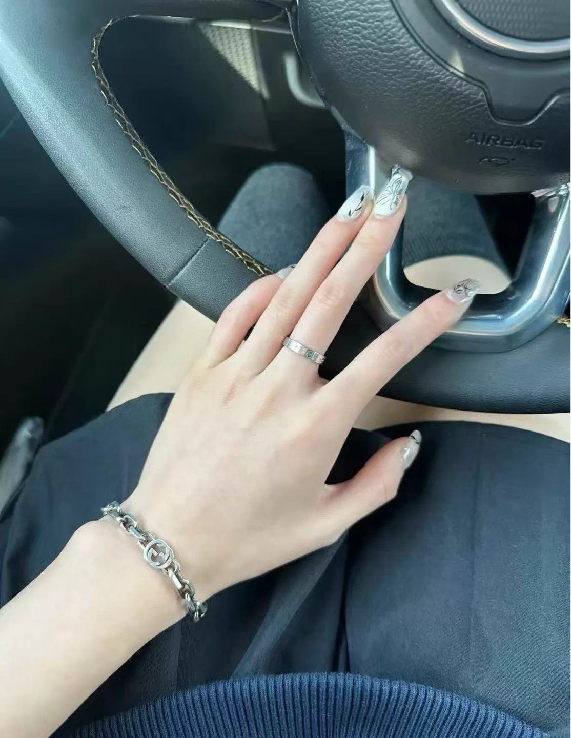 Cartier Cartier Love 18K WG Narrow Diamond Ring 0.02ct 4mm 61 AH064 Size ONE SIZE - 2 Thumbnail