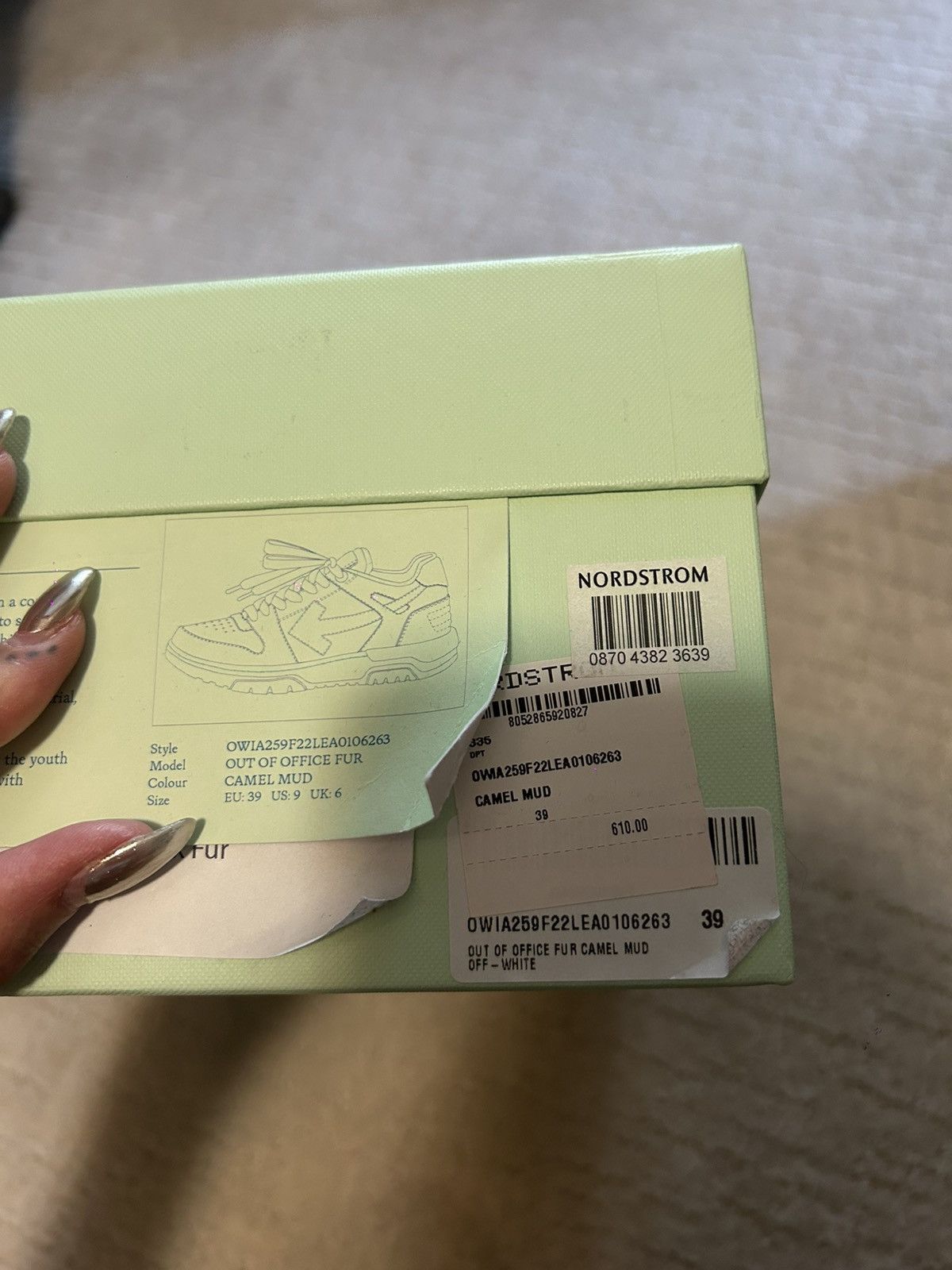 Off-White RARE Women’s out of office fur sneaker Size US 8.5 / IT 38.5 - 2 Thumbnail