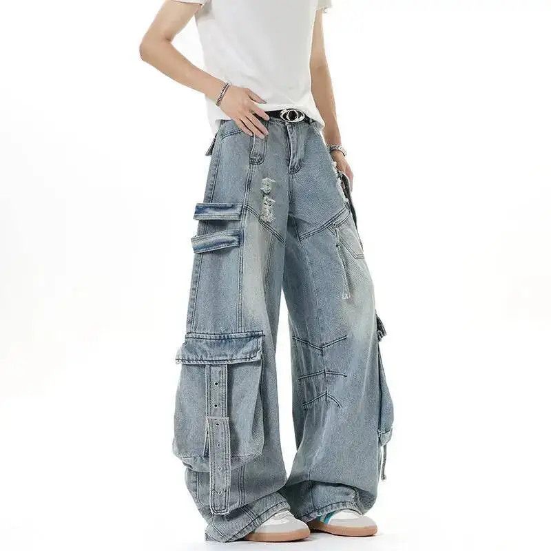Japanese Brand Extra Wide Leg Multi-pocket Baggy Jeans Size US 34 / EU 50 - 1 Thumbnail