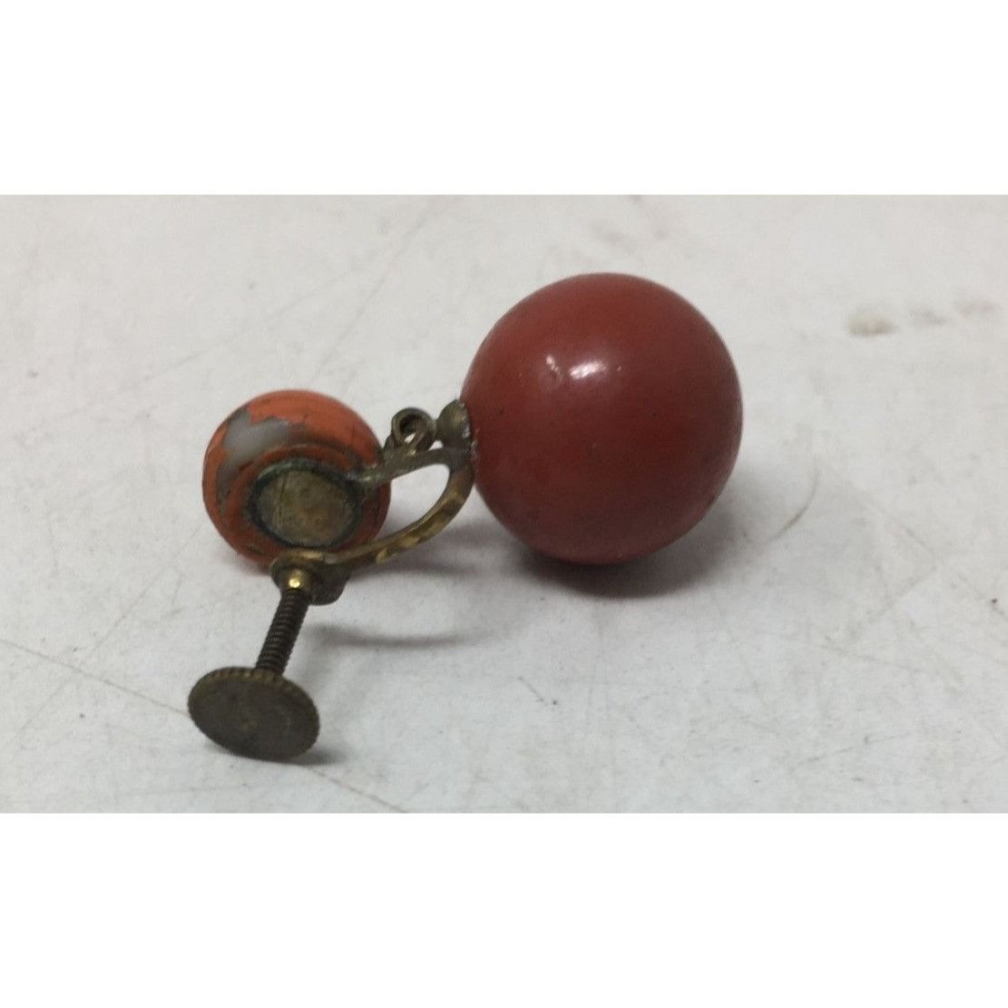 Other Women's Vintage Orange and Gold Tone Dangle Screw Back Earri Size ONE SIZE - 7 Thumbnail