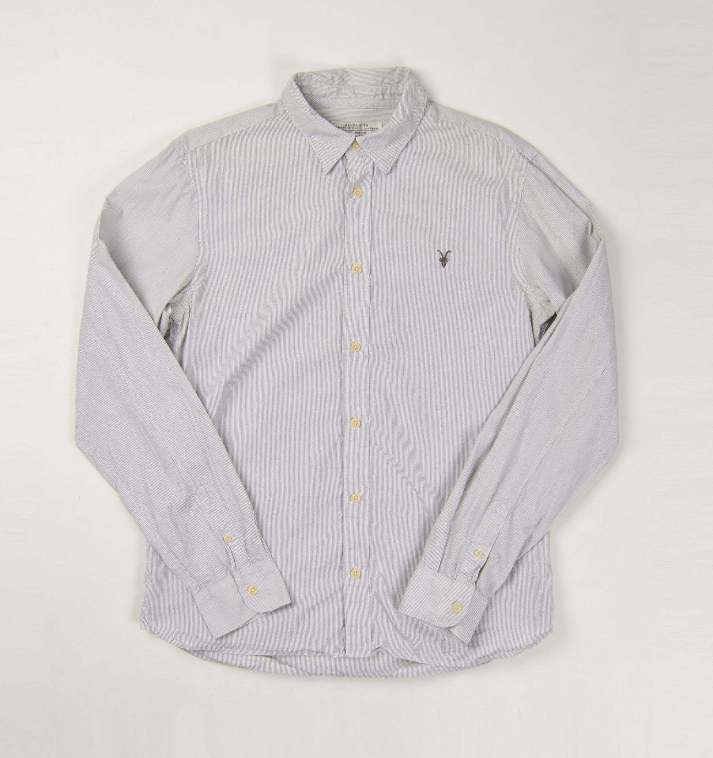 Allsaints Allsaints Men's Striped Long Sleeve Button Up Shirt Size US M / EU 48-50 / 2 - 1 Thumbnail