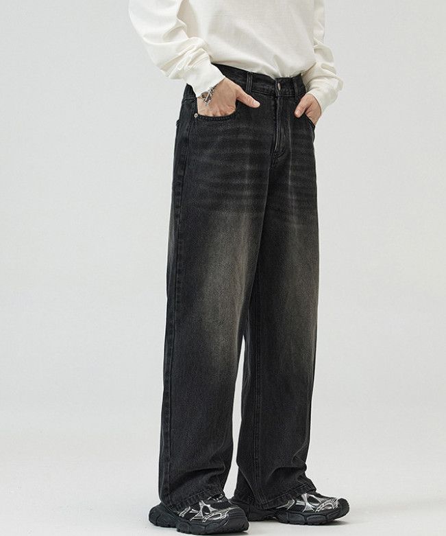 Japanese Brand Men's retro baggy wide-leg straight jeans Size US 34 / EU 50 - 3 Thumbnail