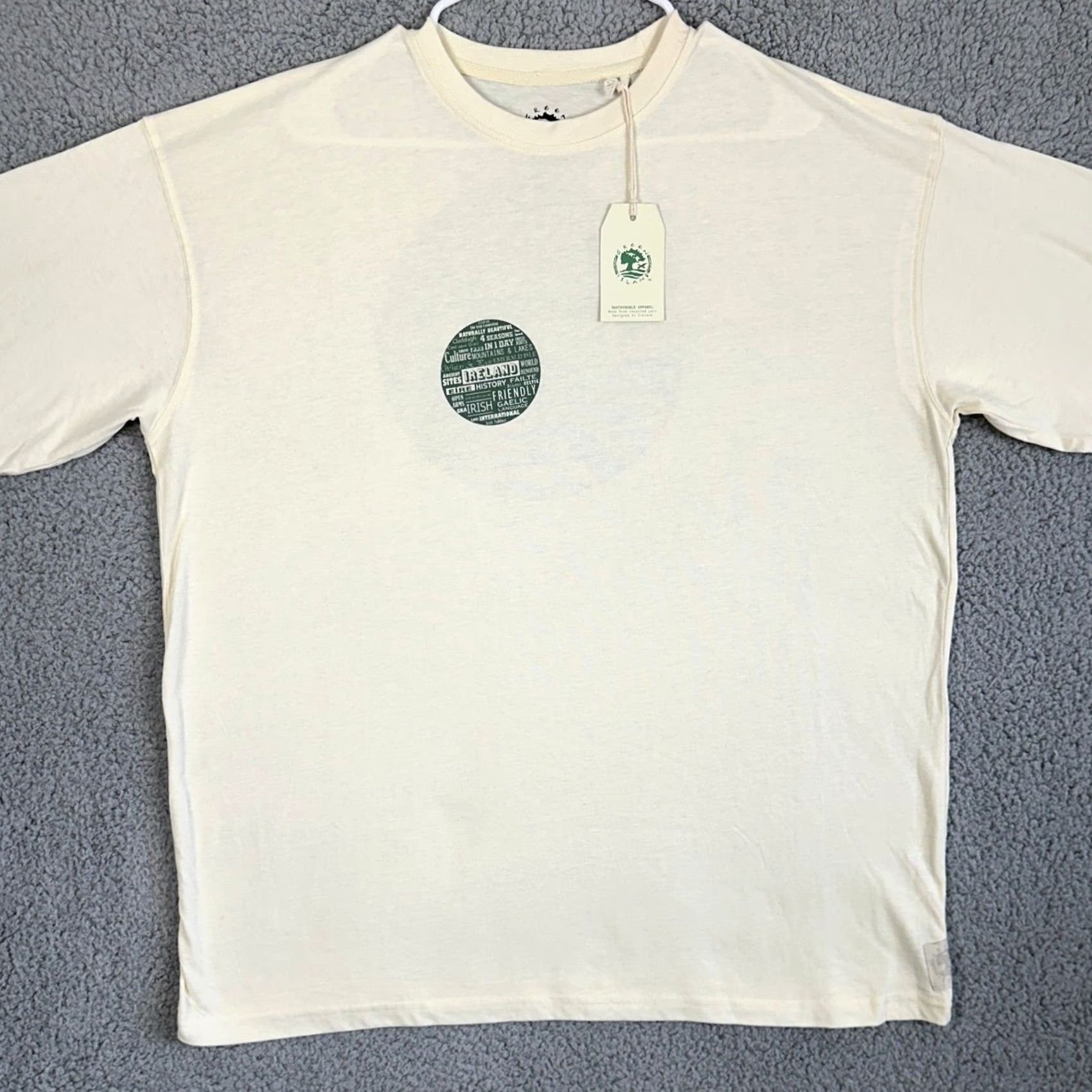 Vintage VINTAGE? Green Island T-Shirt Mens 2XL Cream Graphic Print Short Sleeve Cotton NEW Size US XXL / EU 58 / 5 - 3 Thumbnail