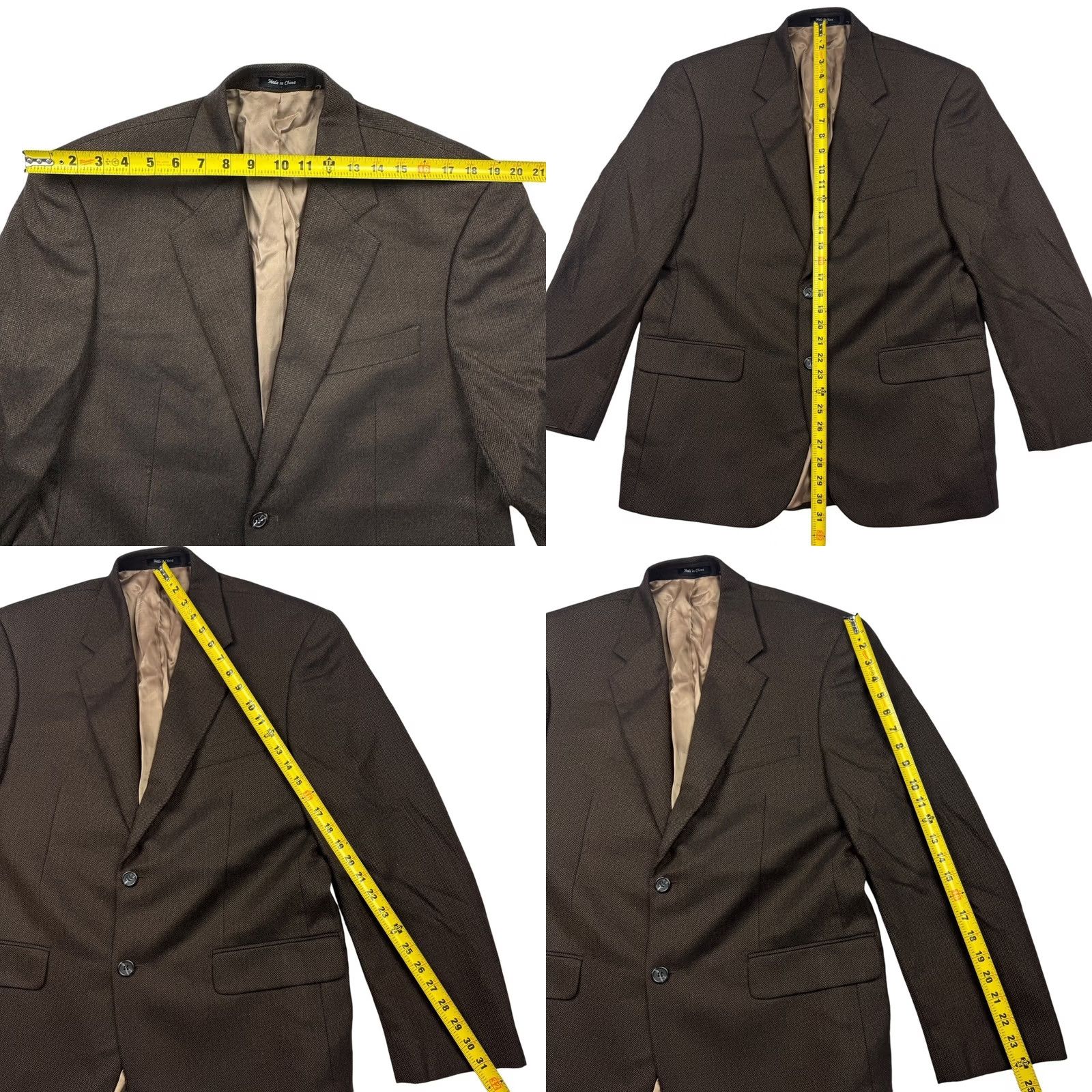 Ralph Lauren Ralph Lauren Blazer Men's Brown Herringbone Wool 2-Button 42R Size 42R - 8 Thumbnail