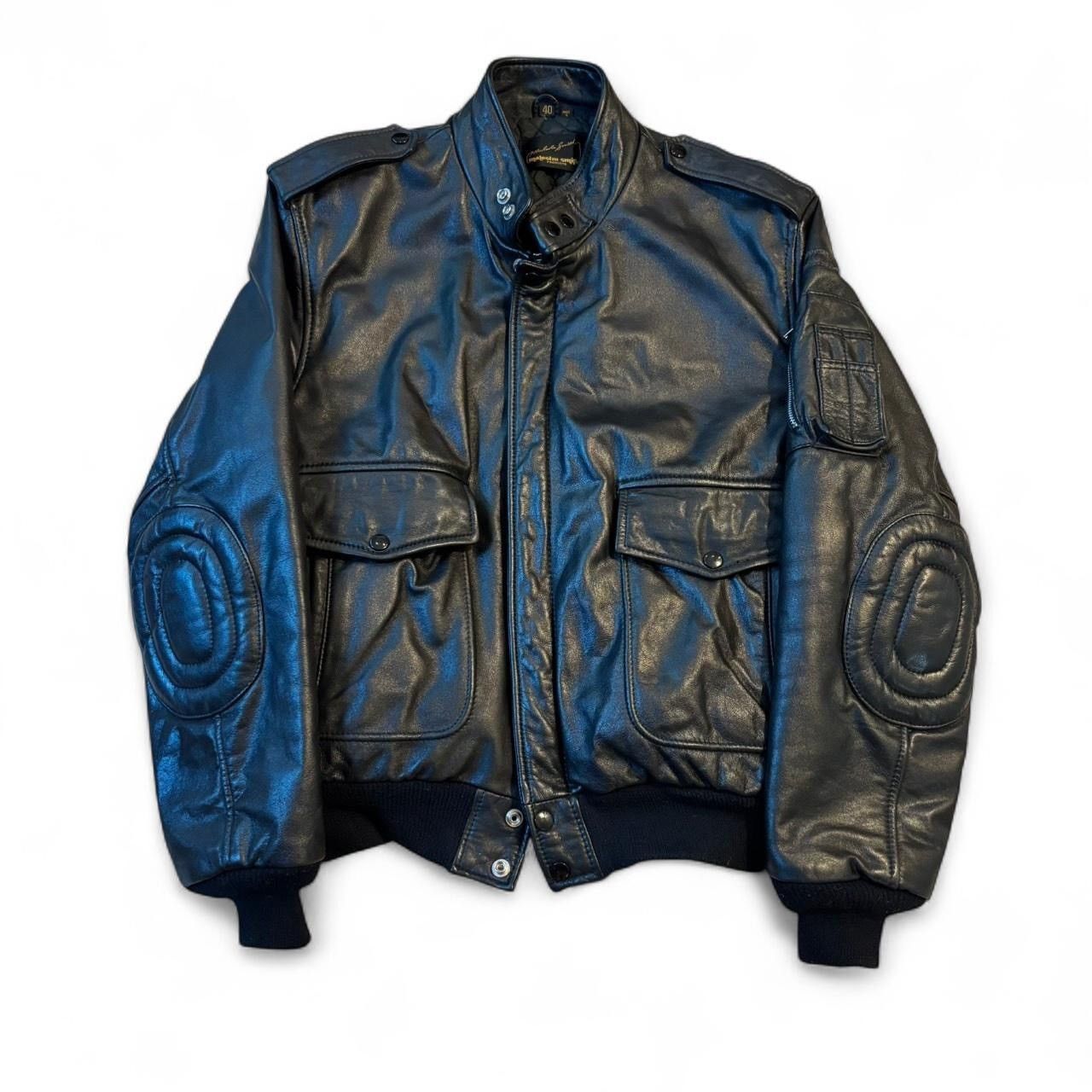 Vintage Vintage 1970s Leather Bomber Jacket Size US M / EU 48-50 / 2 - 1 Thumbnail