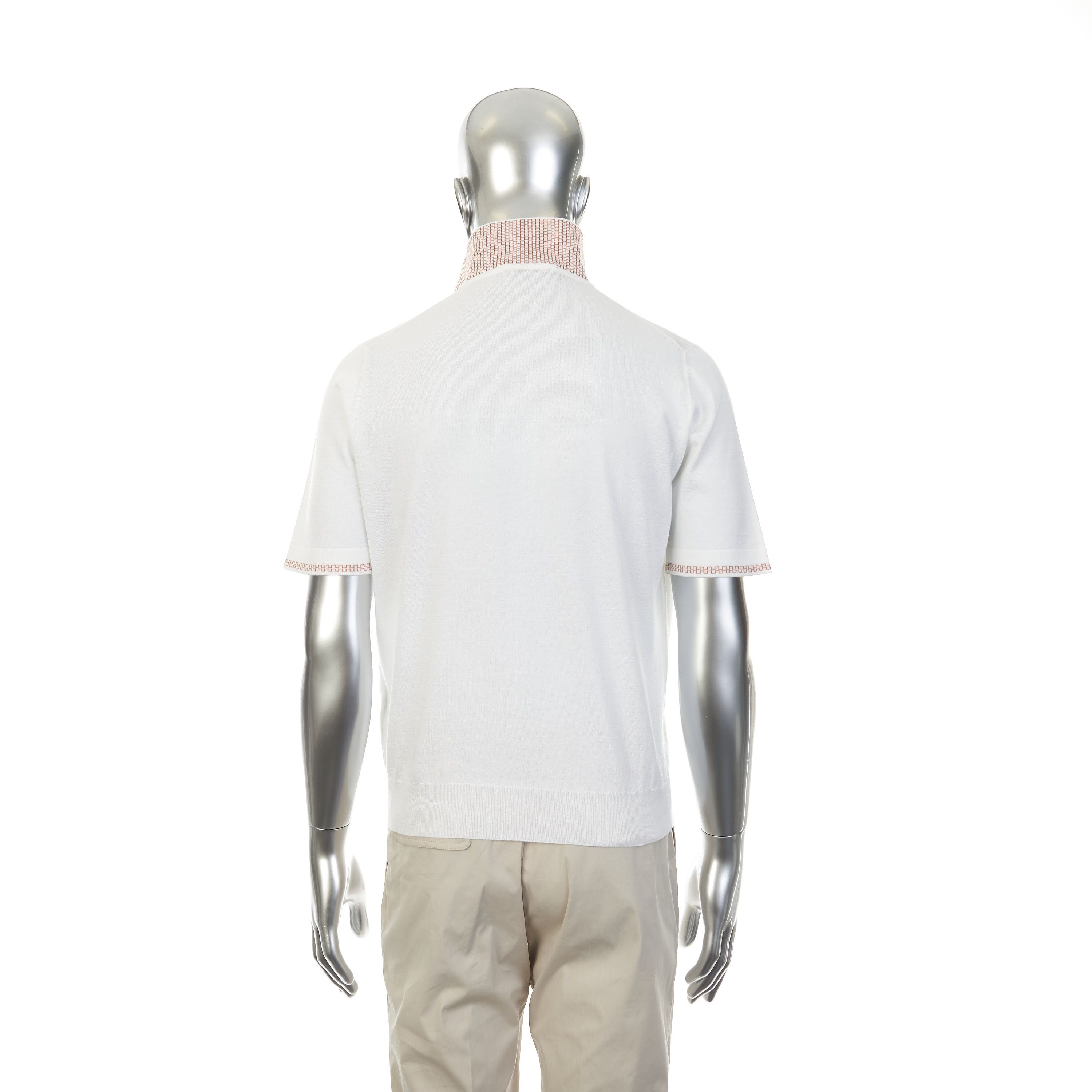 Zilli White Zipped Polo Short Sleeves Shirt Size US M / EU 48-50 / 2 - 4 Thumbnail