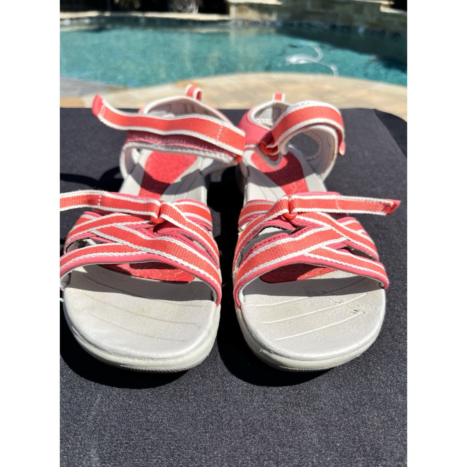 Croft & Barrow Croft & Barrow Pink Salmon Adjustable Strap Slip On Sandal Women’s Size 10 Casual Travel Flat Heel Size US 10 / IT 40 - 4 Thumbnail