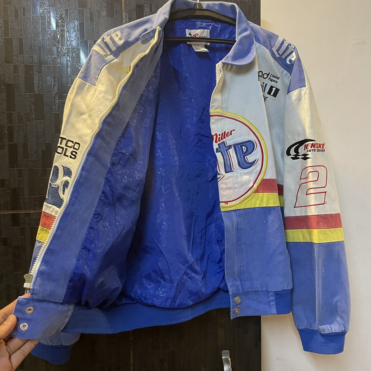 Jeff Hamilton Vintage Jeff Hamilton Miller Lite Nascar Jacket Size US L / EU 52-54 / 3 - 14 Thumbnail