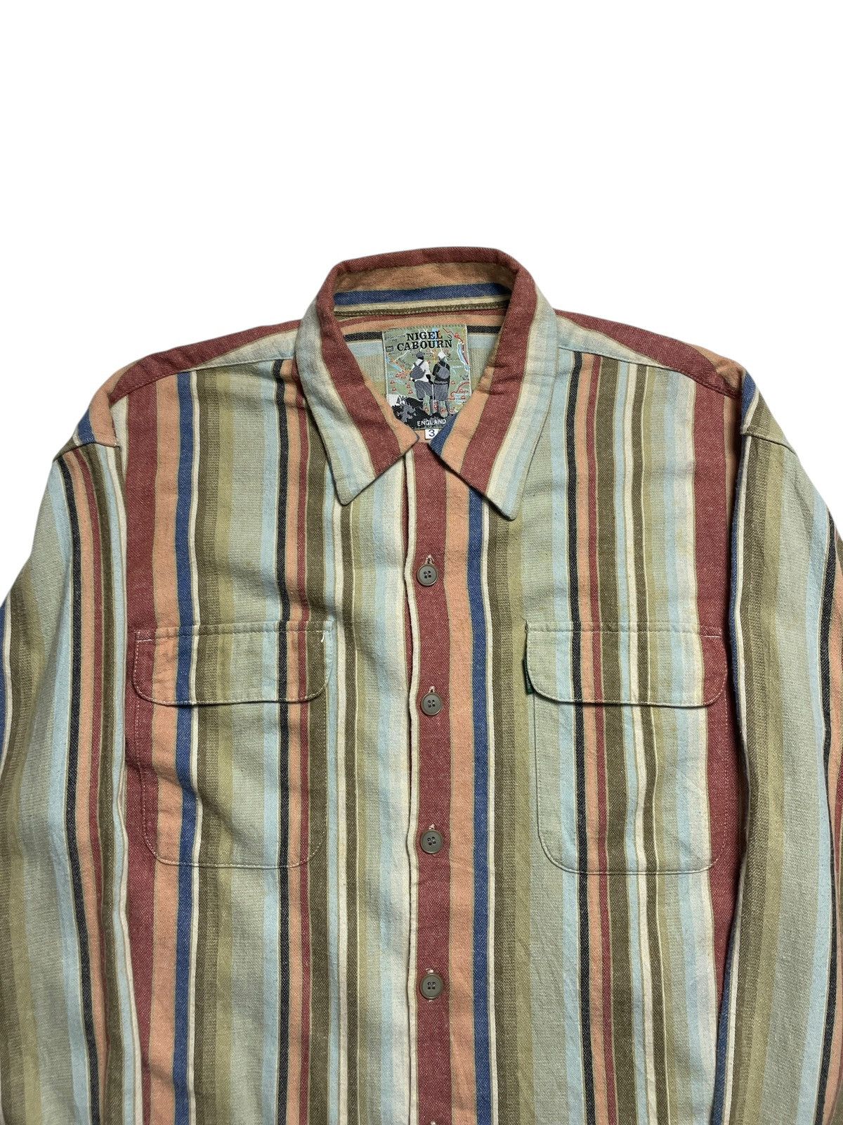 Nigel Cabourn 1990’s Nigel Cabourn - Stripe Long Shirt Size US XL / EU 56 / 4 - 4 Thumbnail