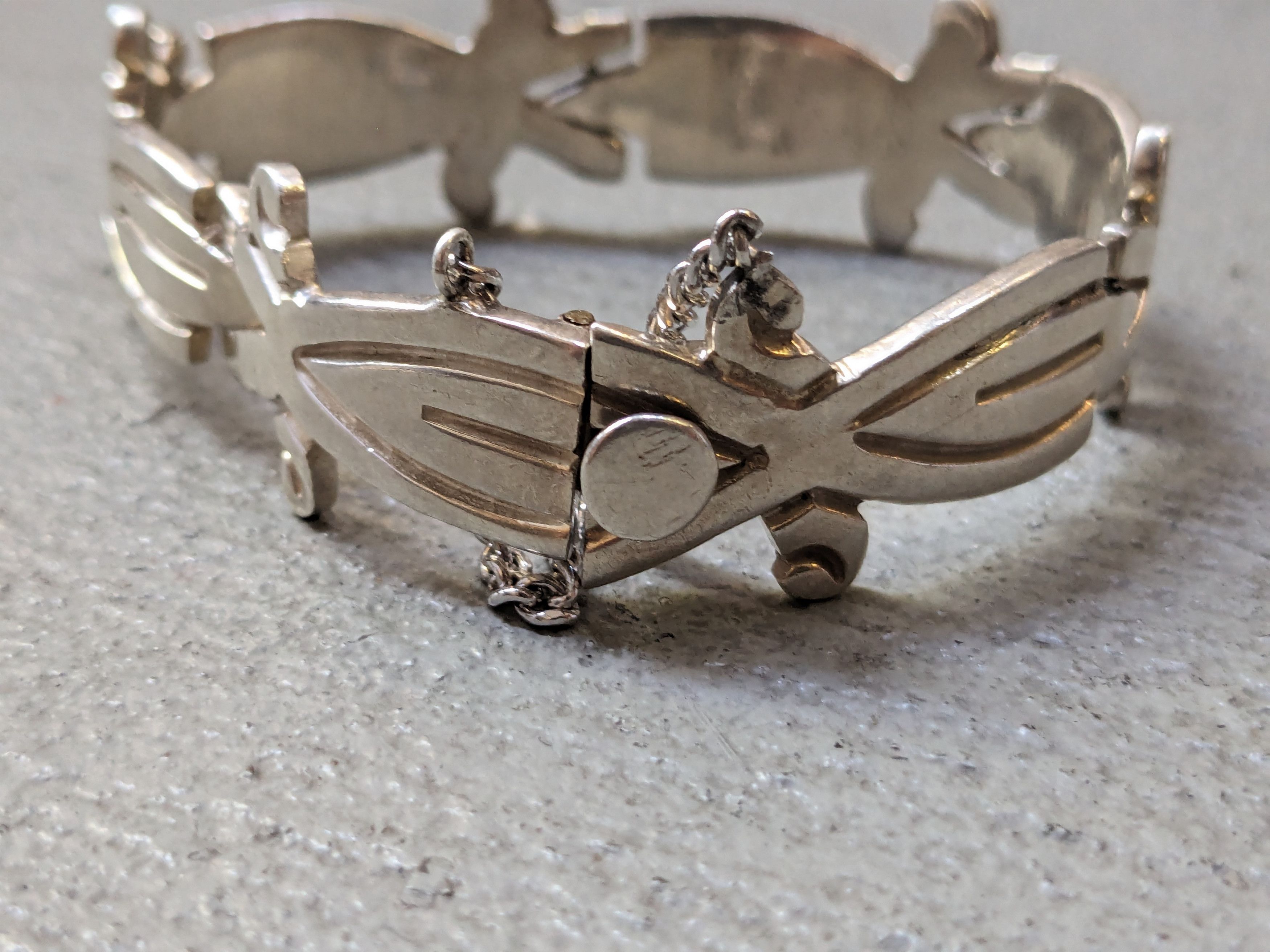 Jewelry Vintage Sterling Silver Bracelet 7.5" Chunky Thick Taxco Size ONE SIZE - 7 Thumbnail