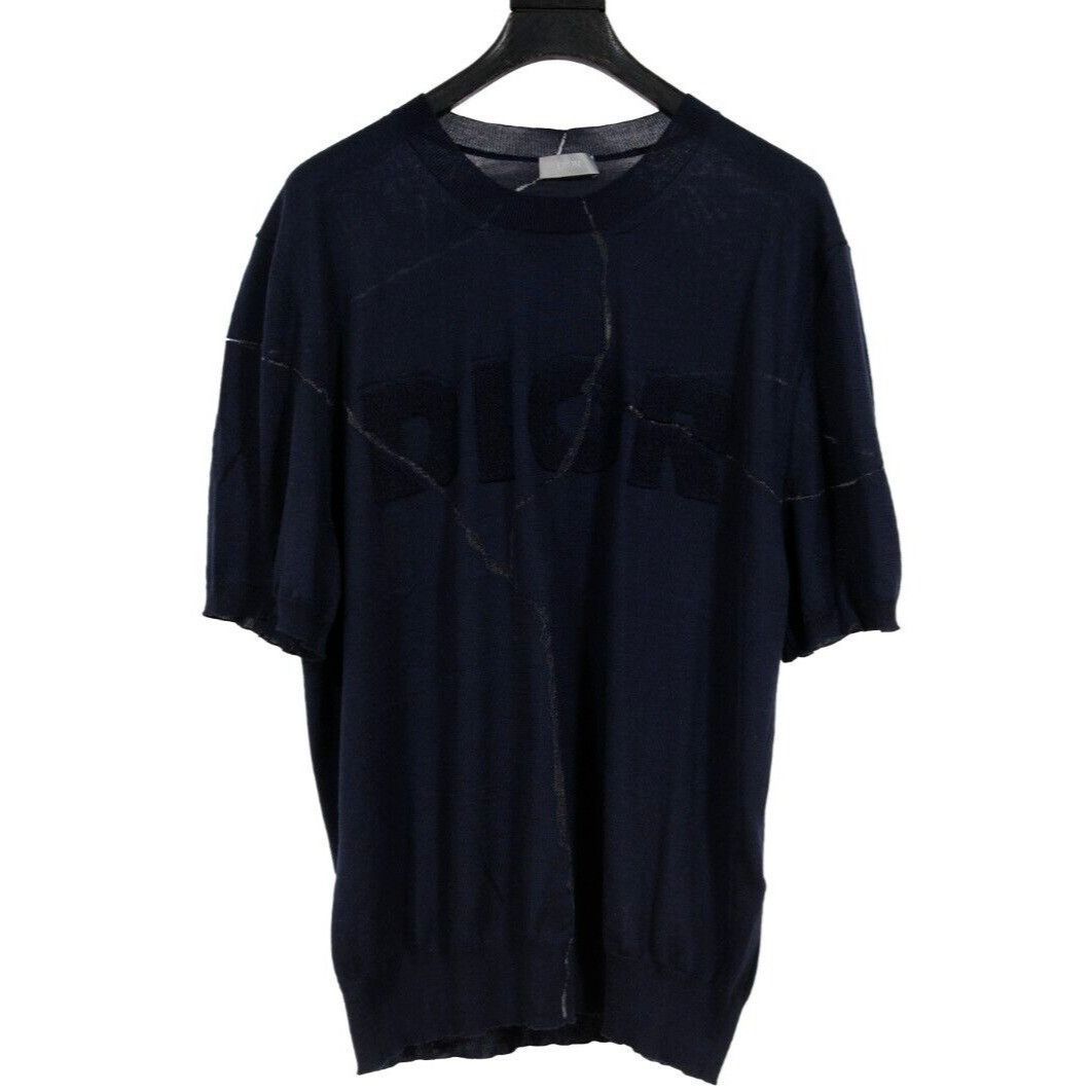 Daniel Arsham × Dior Arsham Logo Short Sleeve Sweater Pullover Wool Silk Size US XL / EU 56 / 4 - 1 Thumbnail