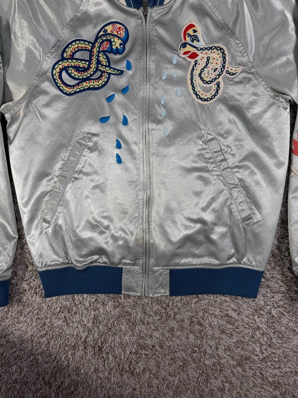 Diesel Diesel J Rocket Snake Embroidery Silver Bomber Jacket Size US XL / EU 56 / 4 - 3 Thumbnail