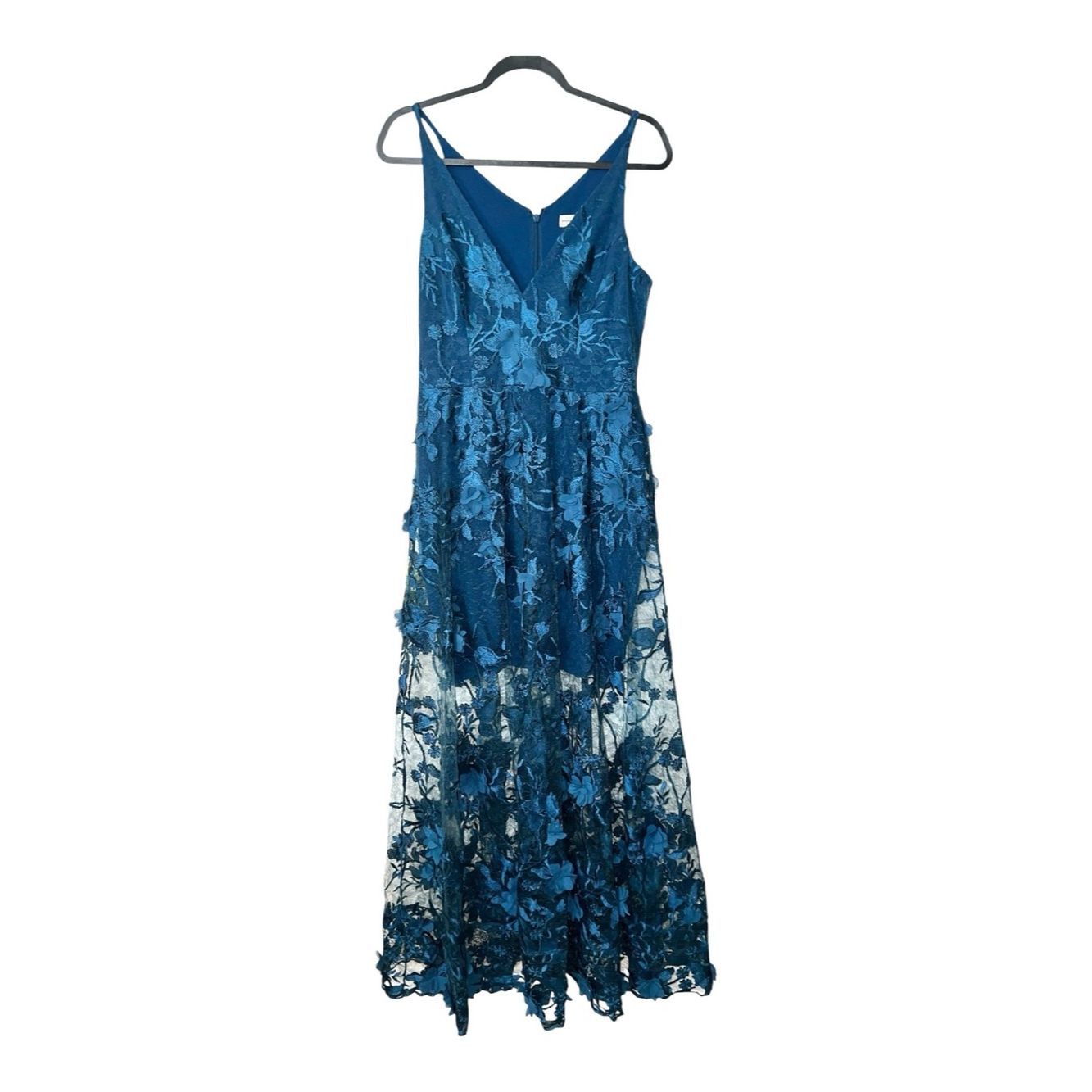 Dress the Population Dress the Population Sidney Gown Peacock Blue 3D Floral App Size M / US 6-8 / IT 42-44 - 5 Thumbnail