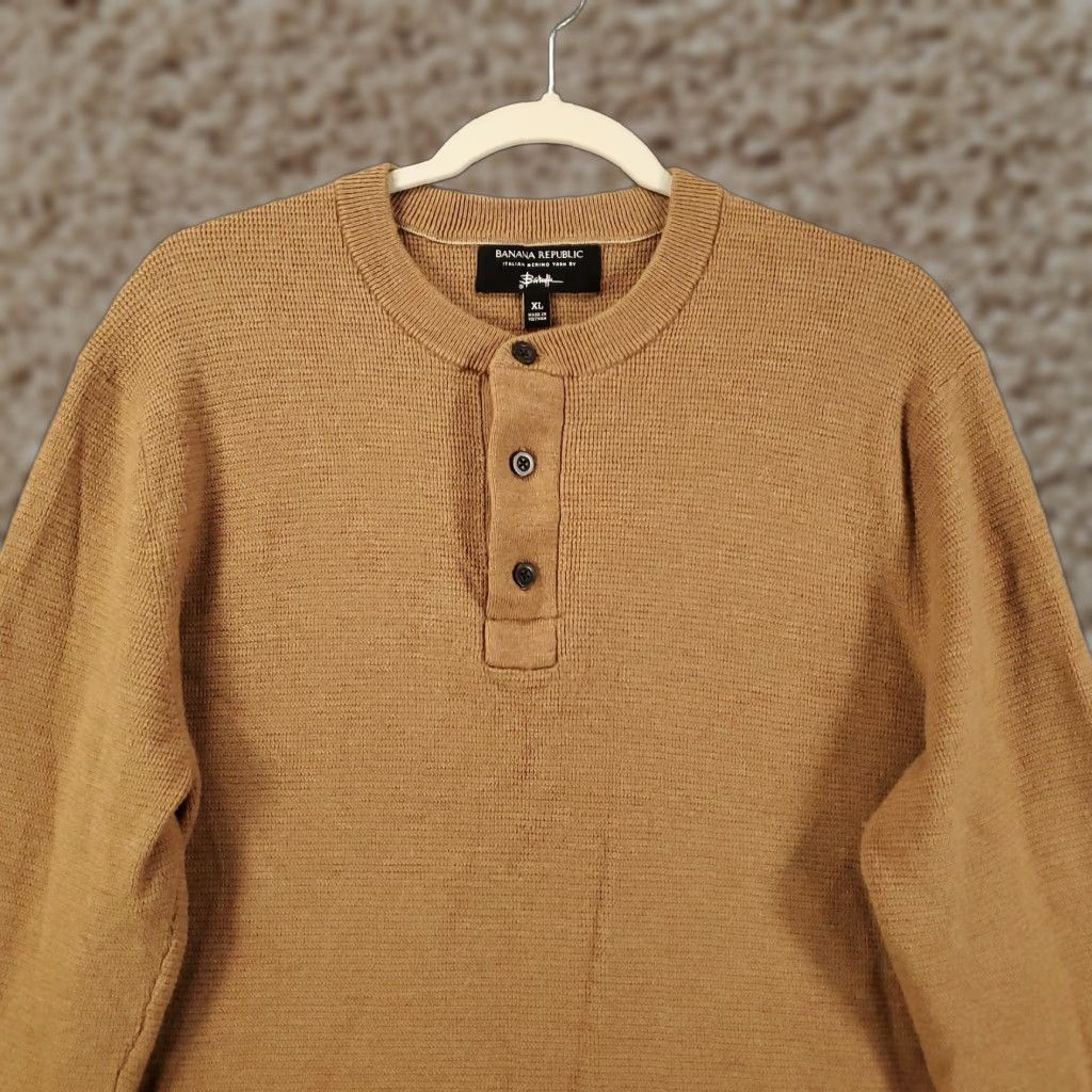 Banana Republic VINTAGE Banana Republic Sweater Mens XL Italian Merino Wool Yarn Capua Baruffa Brown Size US XL / EU 56 / 4 - 1 Thumbnail