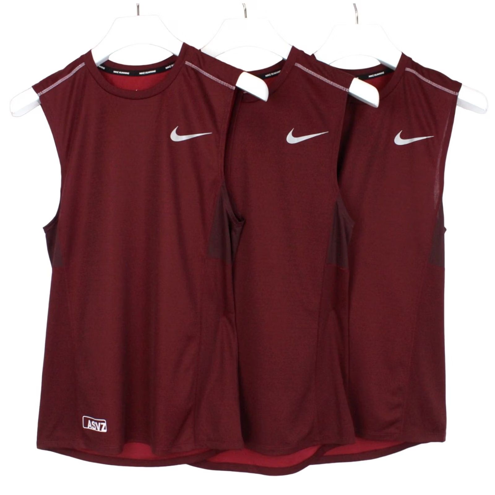Nike NIKE Dri-Fit T-Shirt Sleeveless Mens SMALL 3 Pieces Burgundy Polyester Round Neck Shirt Fastening: Pullover Size US S / EU 44-46 / 1 - 2 Thumbnail