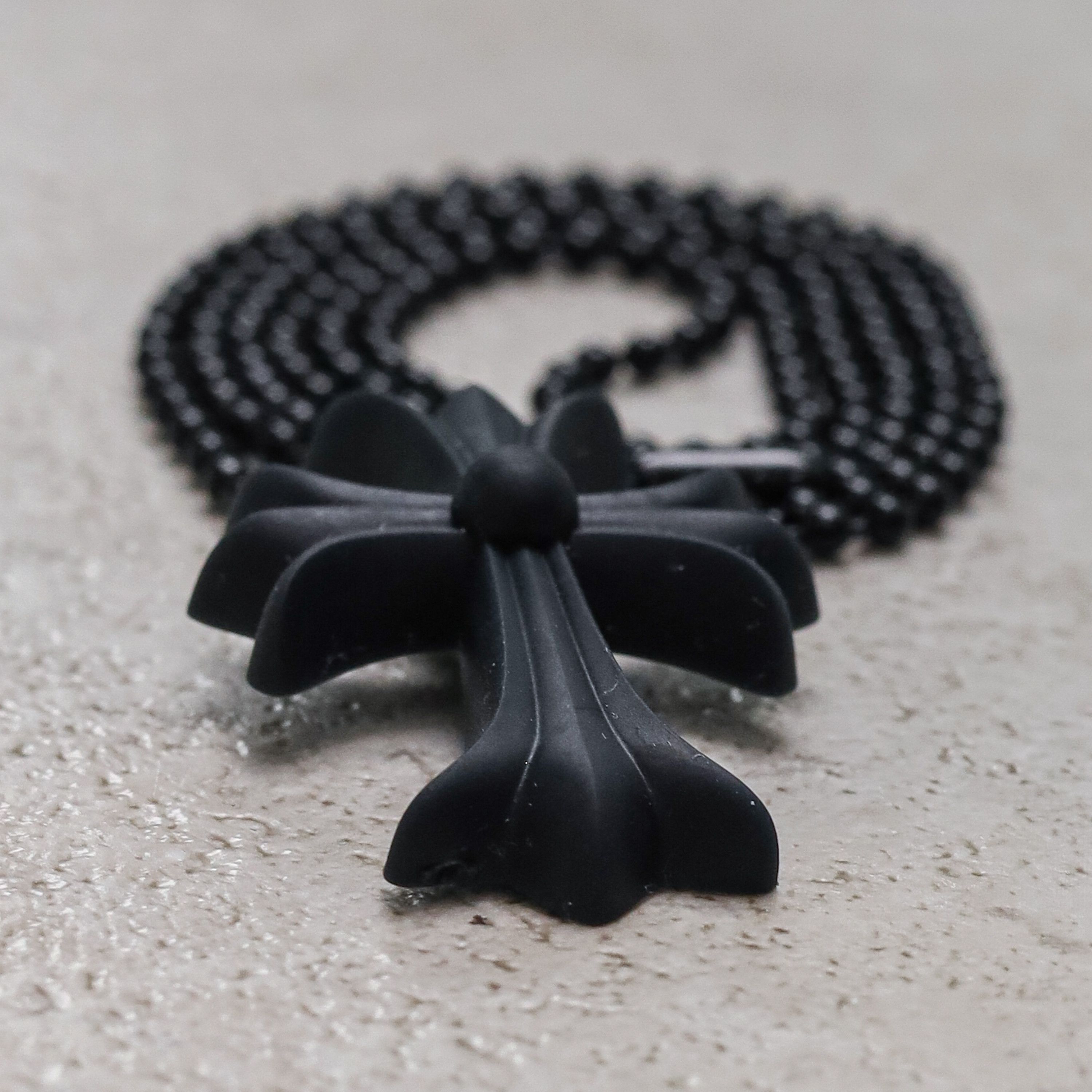 Chrome Hearts Chrome Hearts Silichrome cross Necklace Black Size ONE SIZE - 3 Thumbnail
