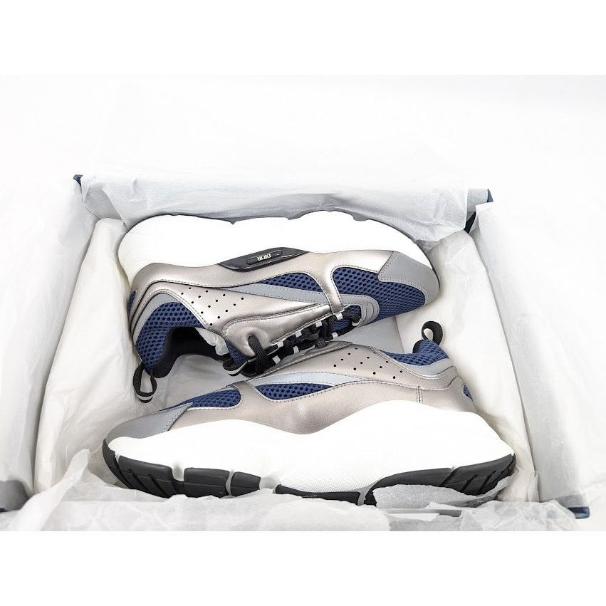 Dior o1rshd1 B22 Calfskin Mesh Sneakers in Grey/Blue Size US 8 / EU 41 - 22 Thumbnail