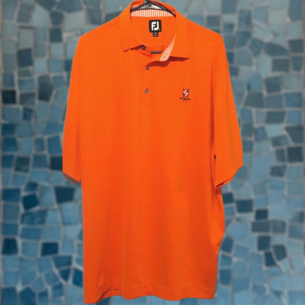 Footjoy FootJoy Polo Shirt Men XL Orange Short Sleeve 1/4 Button Golf Moisture Wicking Logo Shirt Size US XL / EU 56 / 4 - 1 Thumbnail