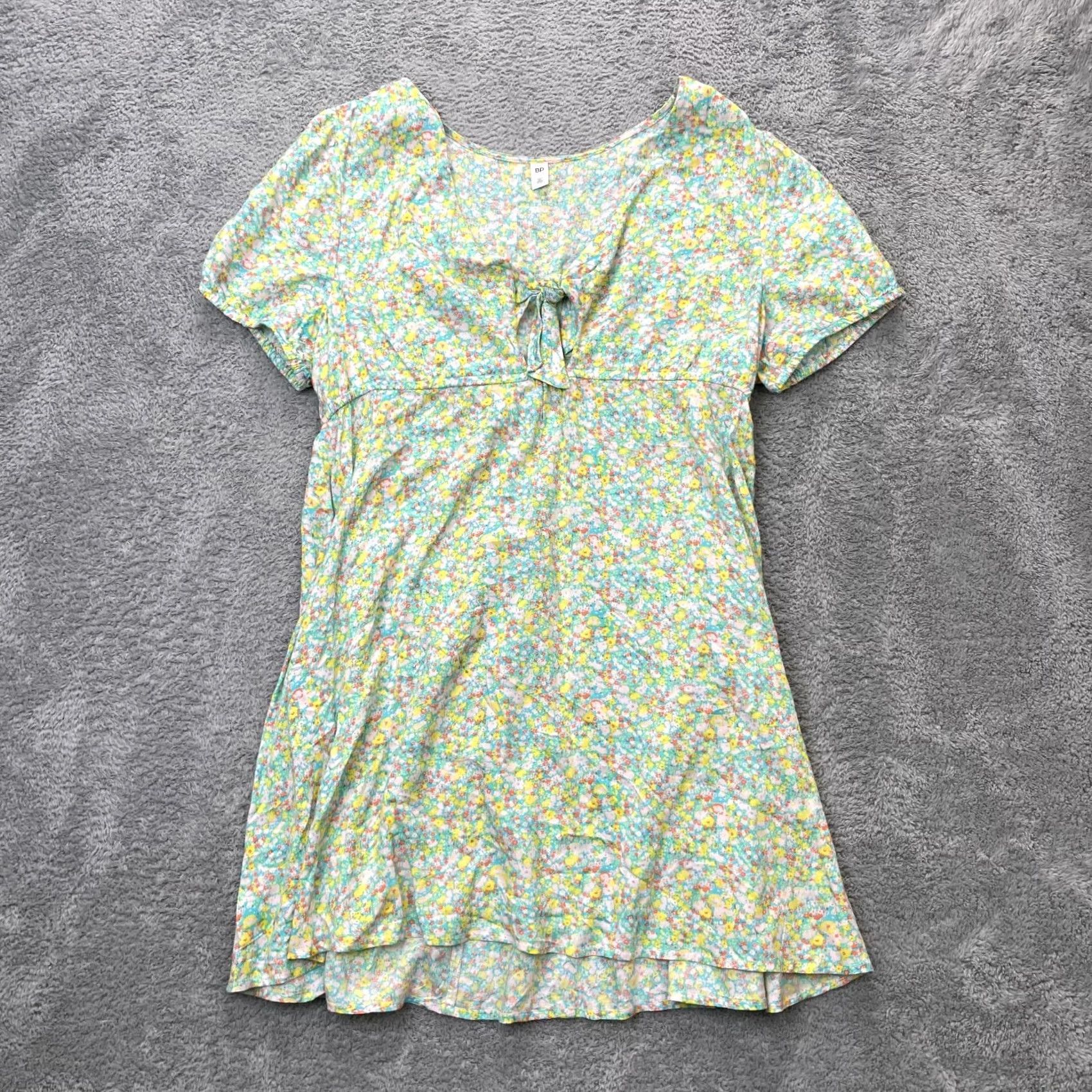 Nordstrom Nordstrom Dress Womens Large Blue BP Mini Maisey Ditsy Floral V Neck Tie Front Size L / US 10 / IT 46 - 2 Thumbnail