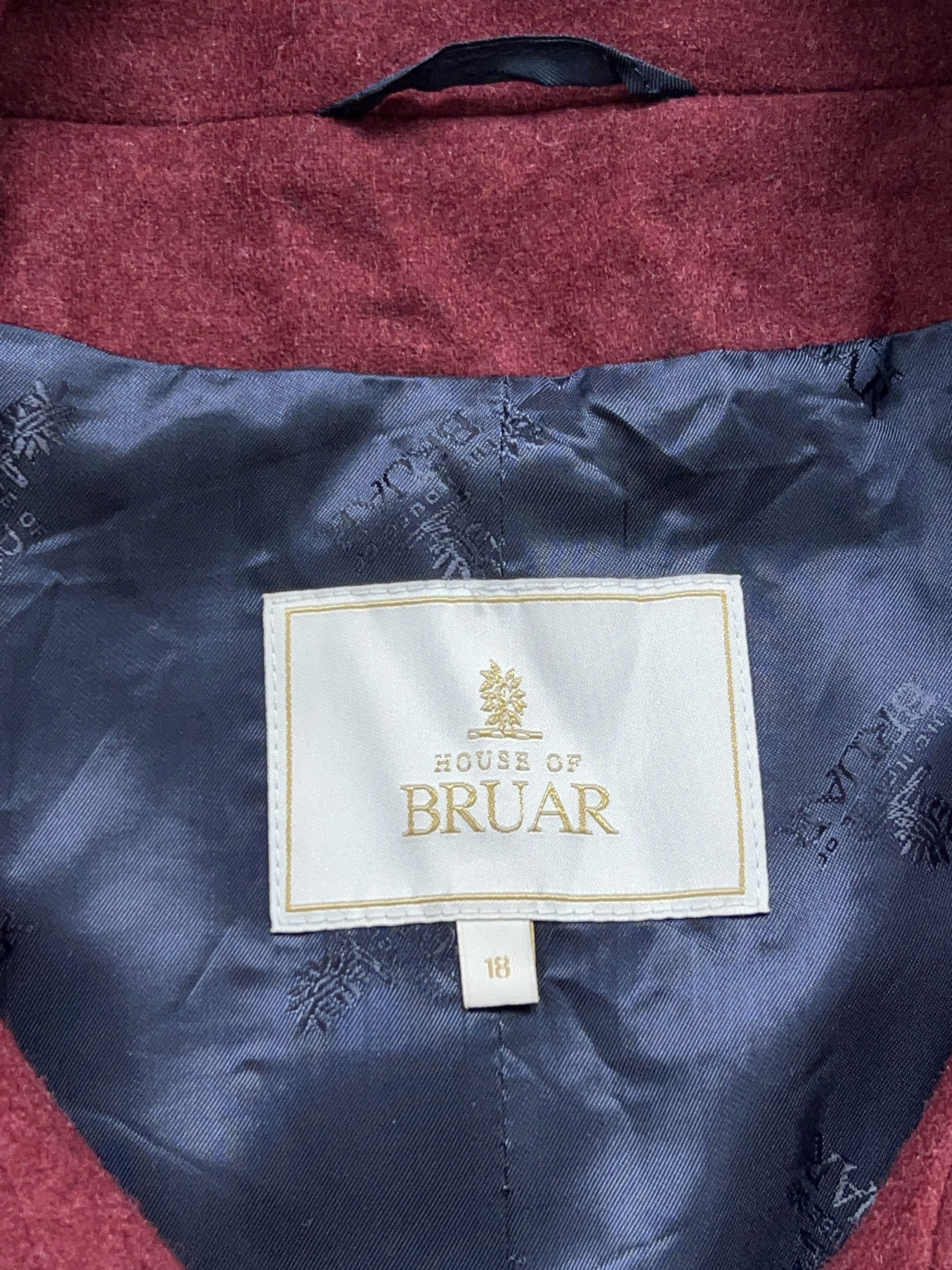 Vintage The House of Bruar Wool Coat Jacket Navy Blue Size US 16 Size XL / US 12-14 / IT 48-50 - 3 Thumbnail