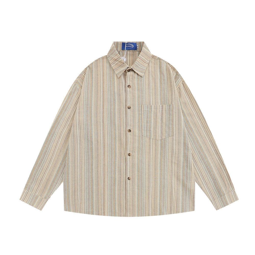 Vintage Japanese retro men's vertical striped long-sleeved shirt Size US M / EU 48-50 / 2 - 1 Thumbnail