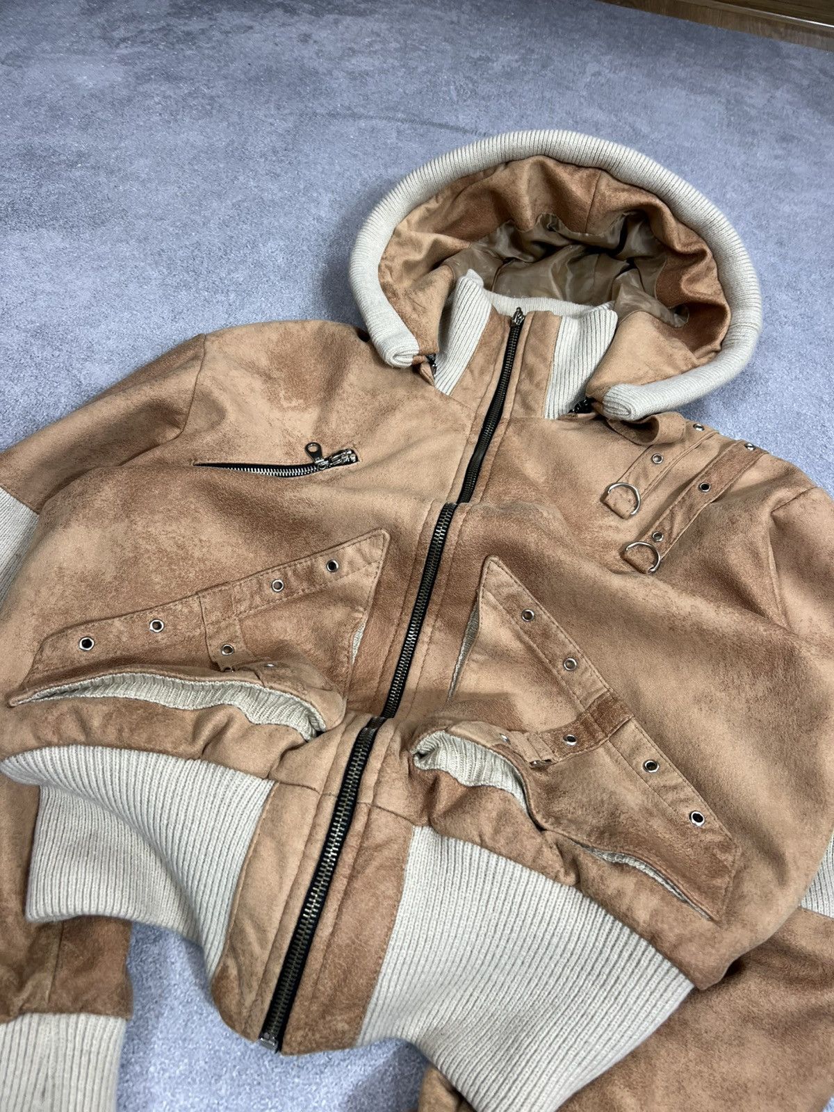 unknown fur jacket y2k grunge punk opium unknown leather riders