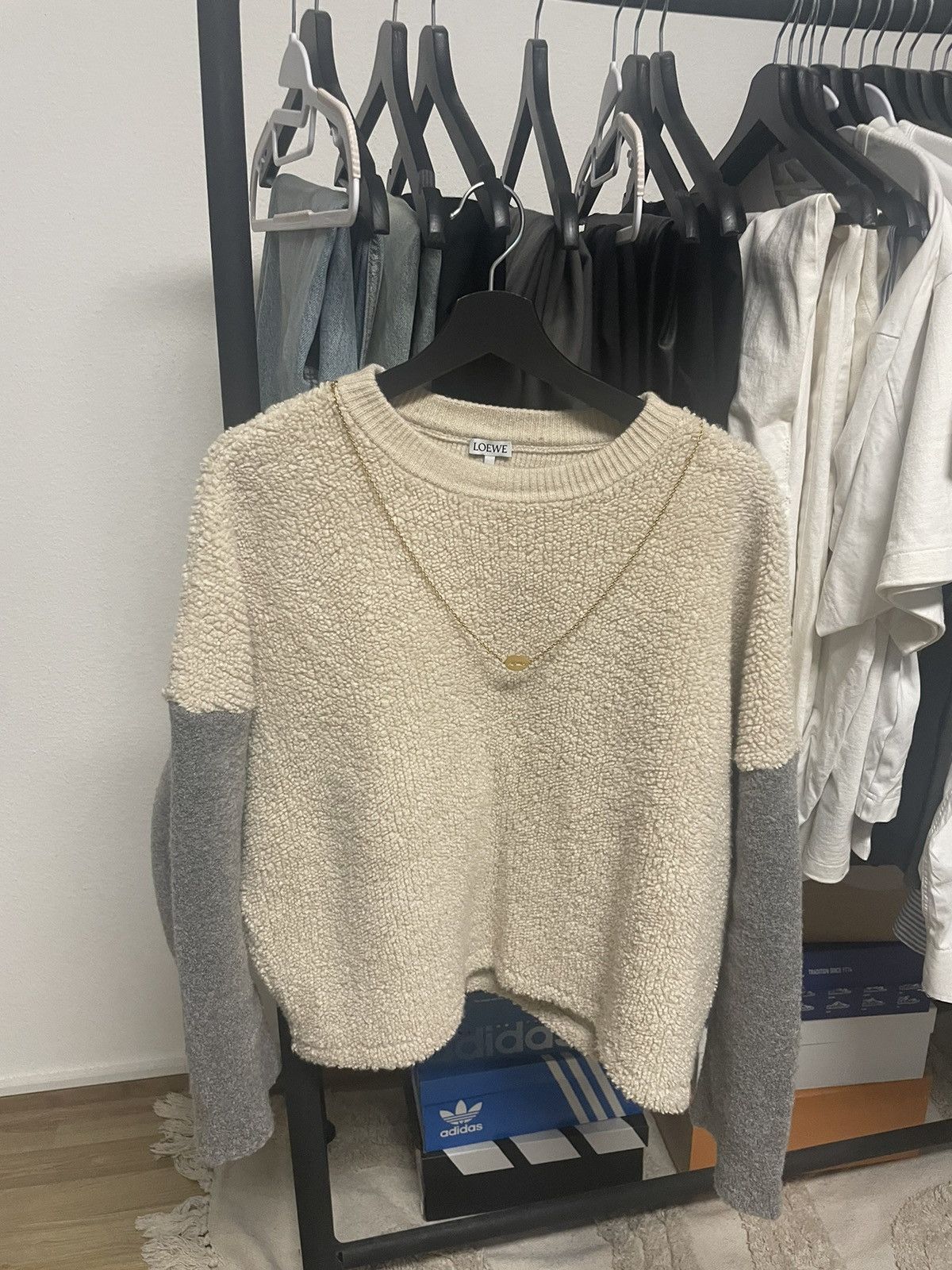 Loewe Loewe Chain Sweater in wool and cashmere in creme Size S Size US M / EU 48-50 / 2 - 3 Thumbnail