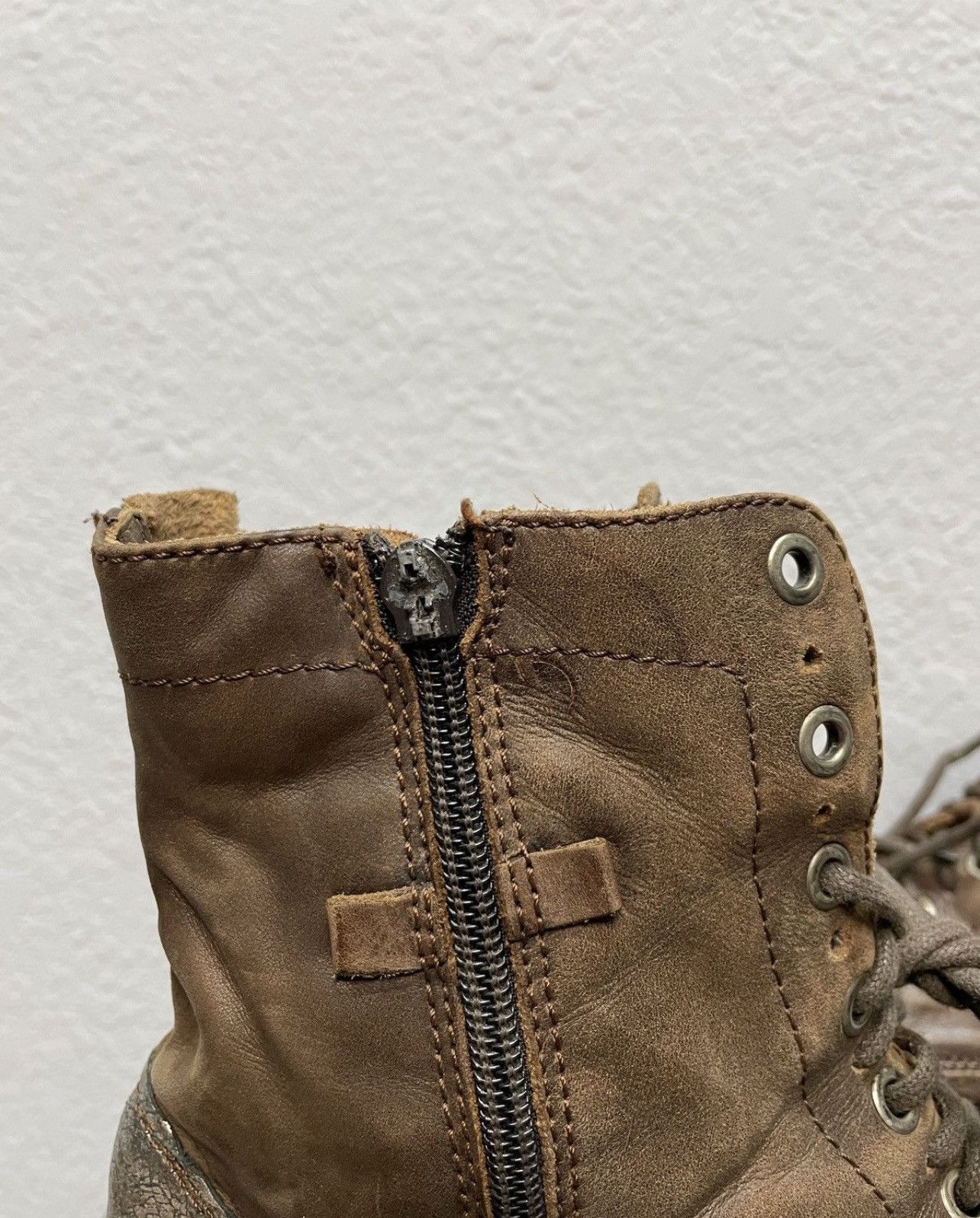 If Six Was Nine Vintage Italian AS 98 Rick Owens Style Leather Biker Boots Size US 8.5 / EU 41-42 - 7 Thumbnail