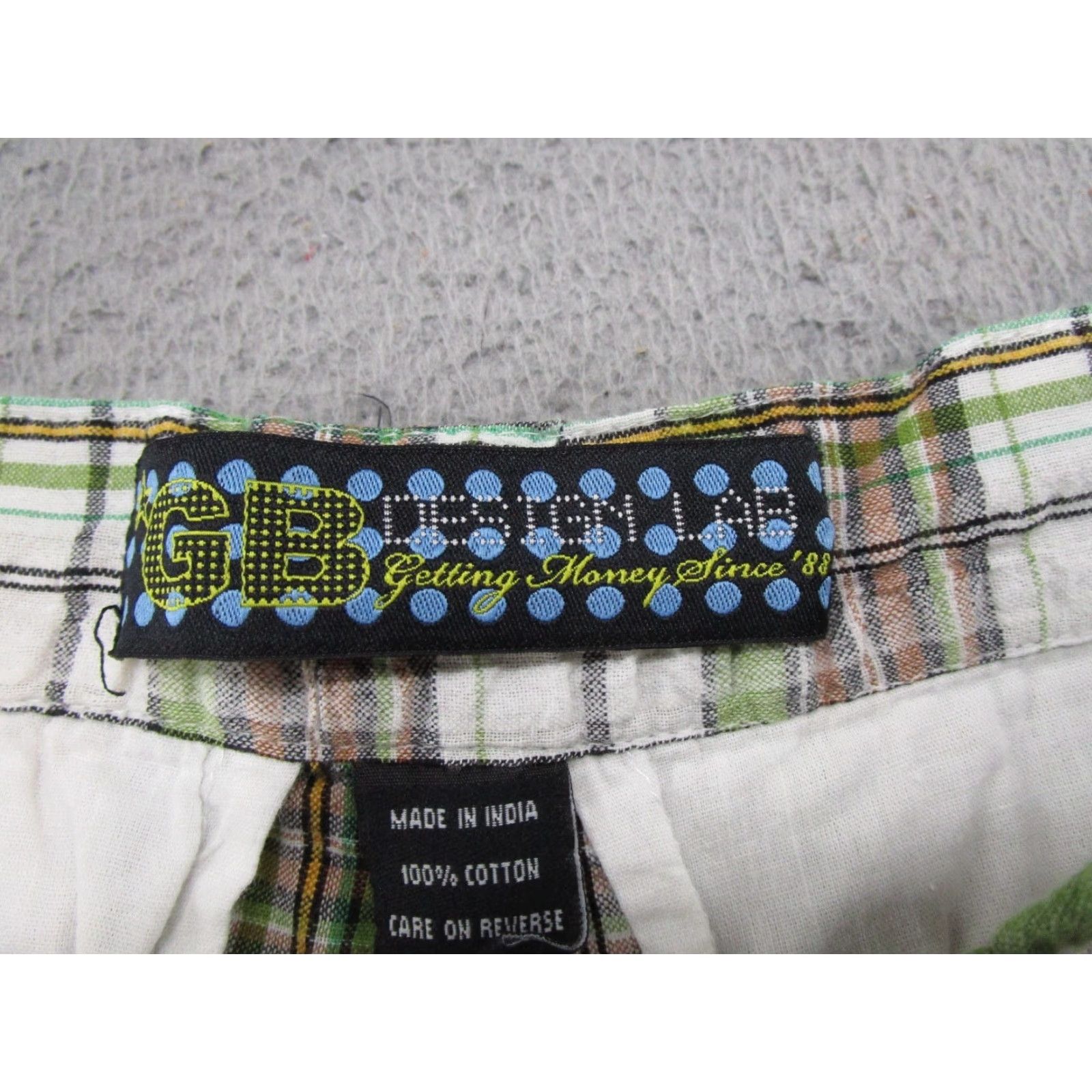 Ettinger VINTAGE GB Cargo Shorts Men 36 Green Plaid Y2K Design Baggy Skater Size US 36 / EU 52 - 2 Thumbnail