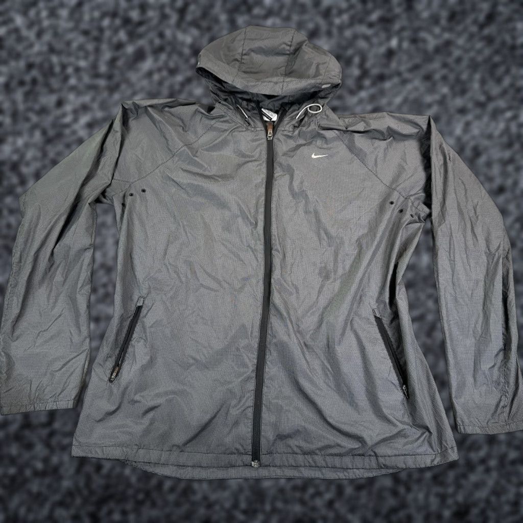 Nike Nike Running Windbreaker Jacket Mens 2XL Gray Hooded Zip Pockets Lightweight Size US XXL / EU 58 / 5 - 1 Thumbnail