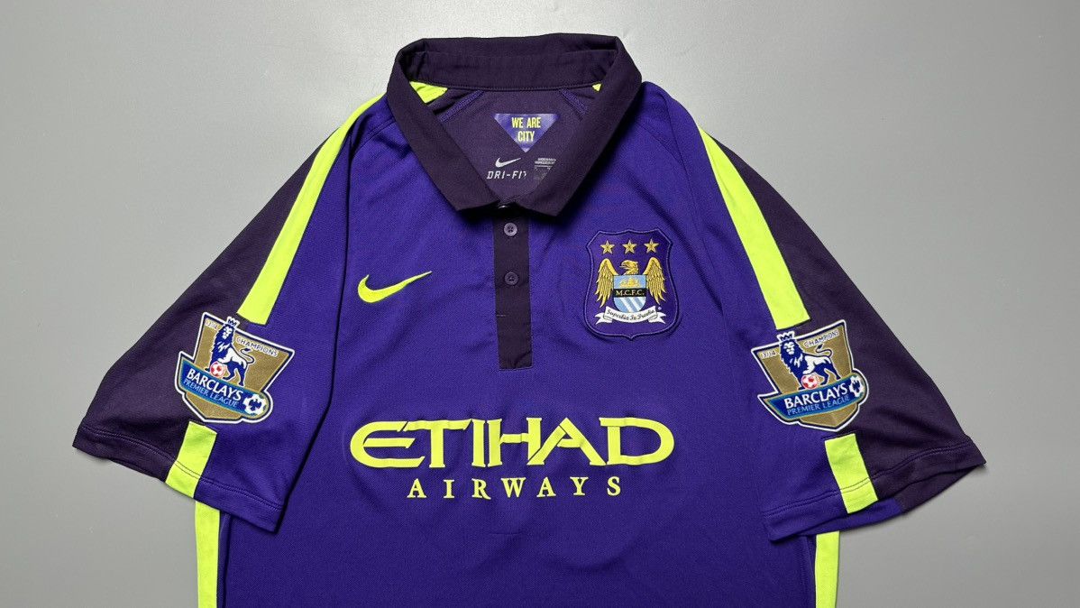 Nike MAN CITY NIKE 2014/2015 FOOTBALL THIRD JERSEY #10 DZEKO Size US XL / EU 56 / 4 - 3 Thumbnail