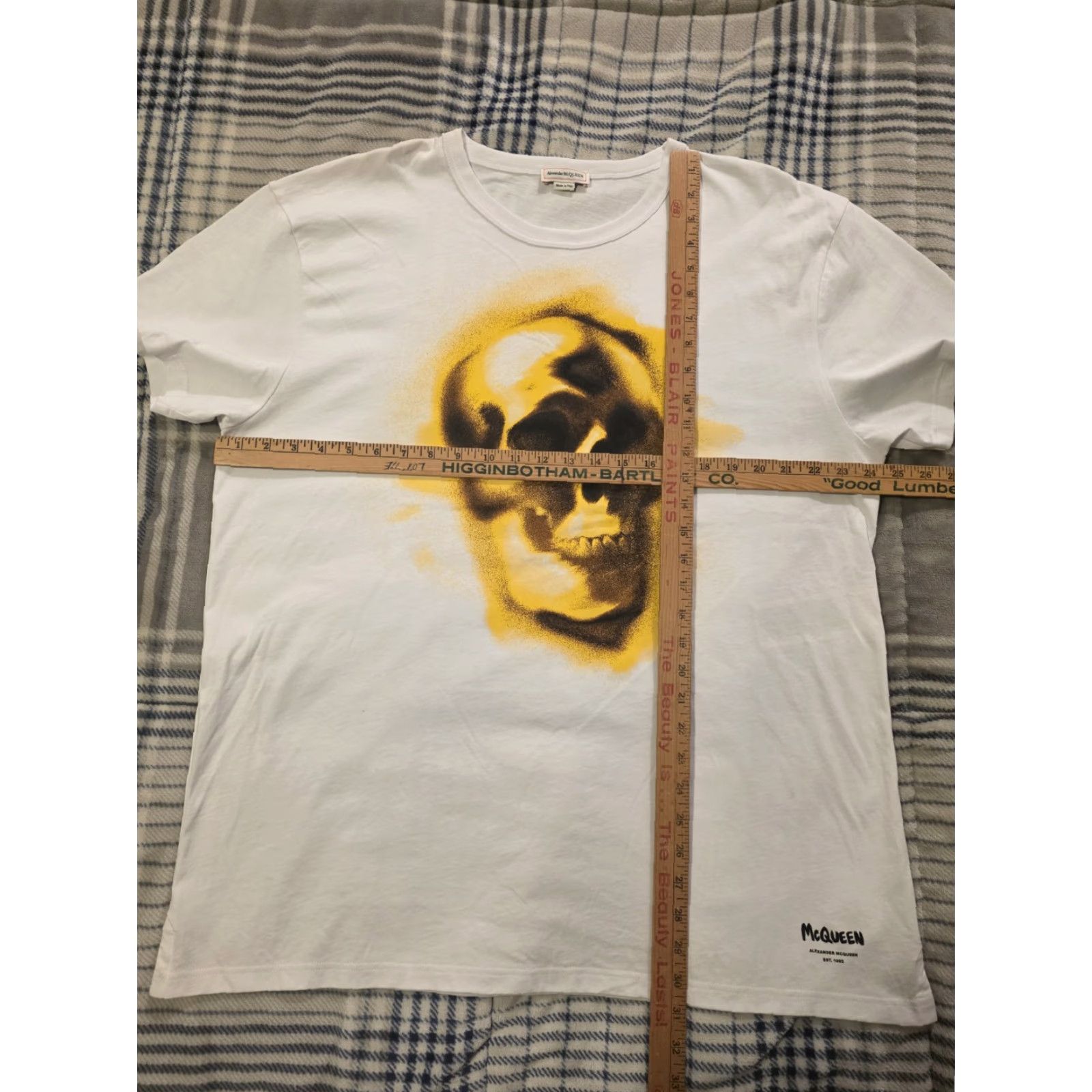 Alexander McQueen Alexander McQueen Spray Paint Stencil Skull T Shirt White Men's XL Size US XL / EU 56 / 4 - 8 Thumbnail