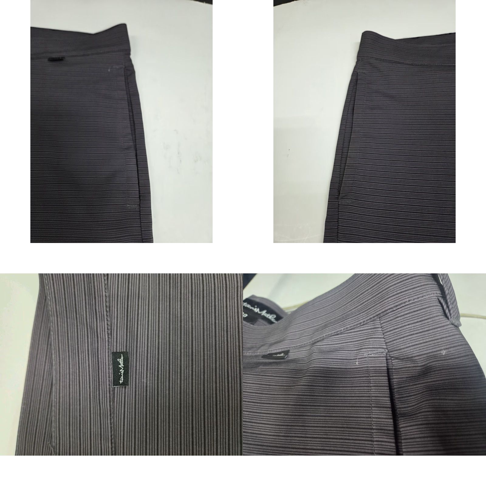 TravisMathew Travis Mathew Mens Chino Golf Shorts Grey/Black Stripe 40 Regular Inseam 10in Zip Front Pattern Striped Golfing Casual Activewear Summer Spring Fall Size US 40 / EU 56 - 8 Thumbnail
