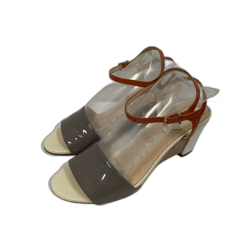 Fendi Patent High Heel Shoes Strap Sandals Size 37 in Grey, Women's