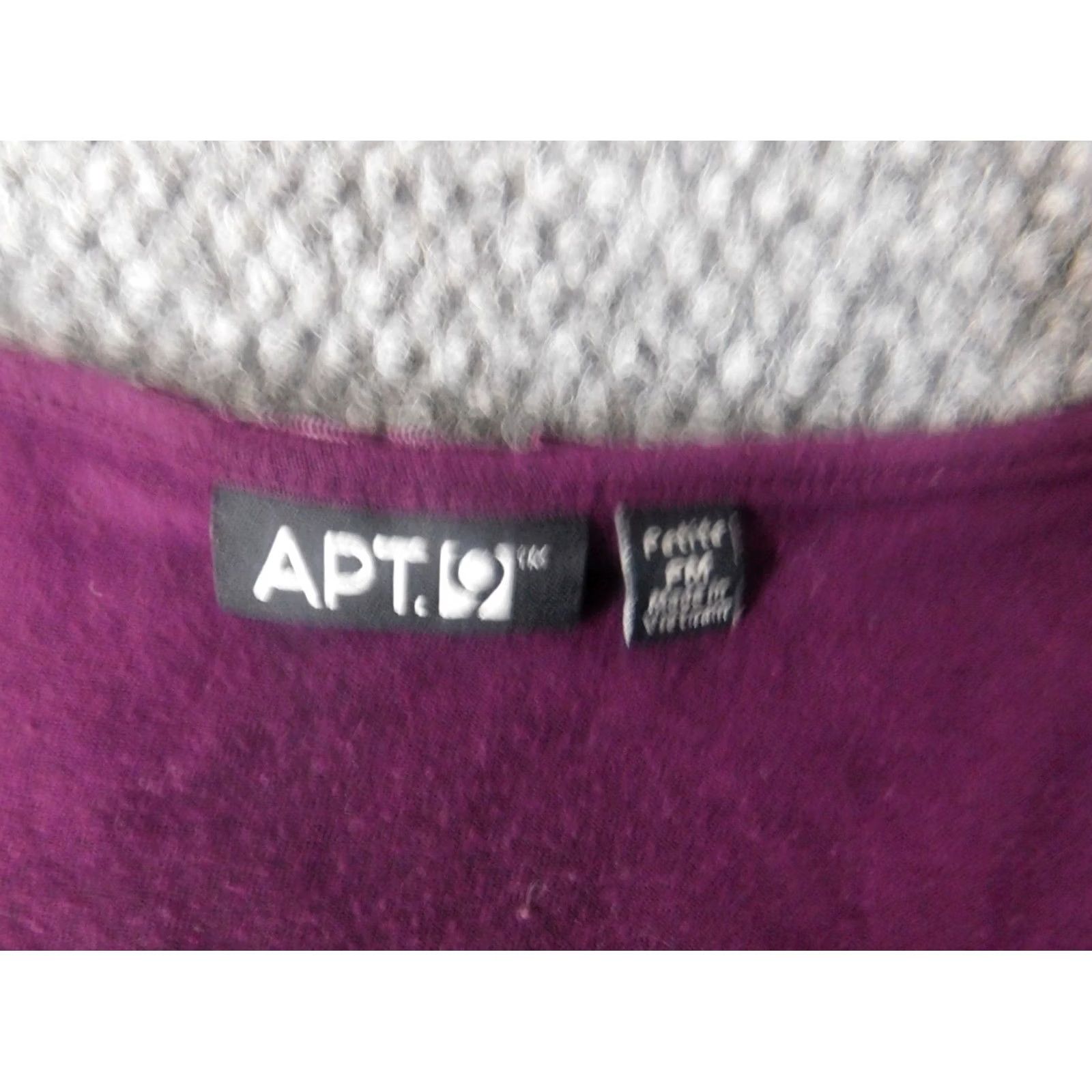 Apt. 9 Apt 9 Blouse Shirt Womens PM Petite Purple V-Neck Short Sleeve Pullover Stretch Polyester Rayon Button Casual Size M / US 6-8 / IT 42-44 - 6 Thumbnail