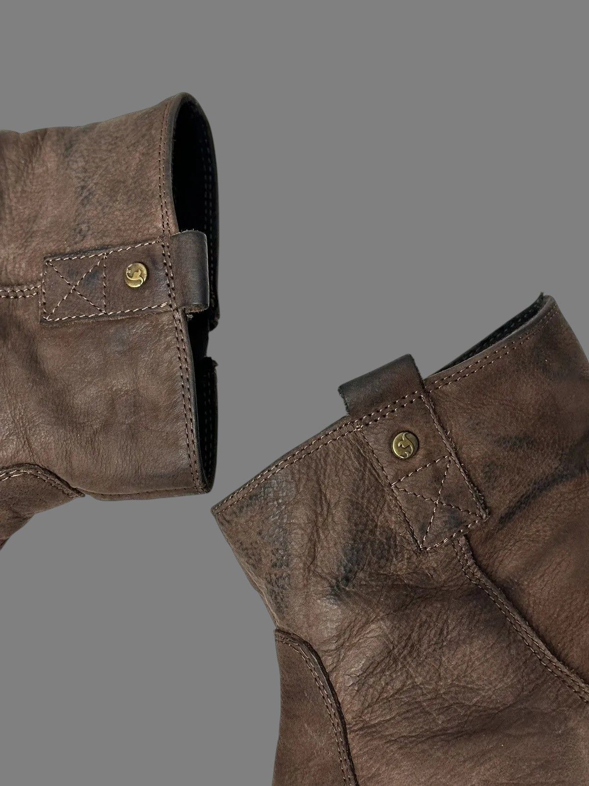 If Six Was Nine Vintage Brown Leather Ankle Boots Italy Guidi Style Size US 8 / EU 41 - 10 Thumbnail