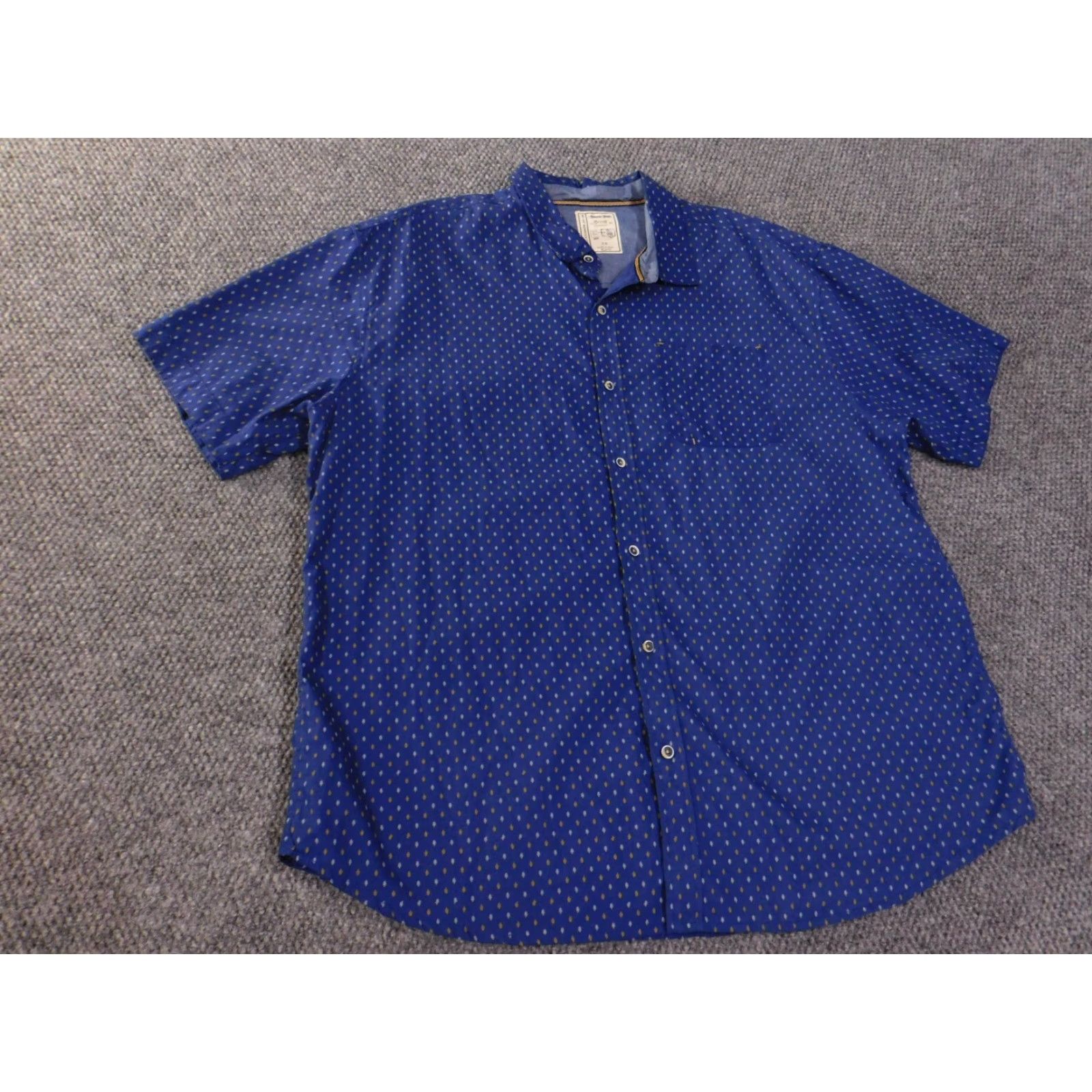 Alexander Julian Alexander Julian Colors Shirt 2XL Blue Mens Geometric Button-Up Casual Twill Cotton Short Sleeve Button-Down Neckline Collar Size US XXL / EU 58 / 5 - 4 Thumbnail