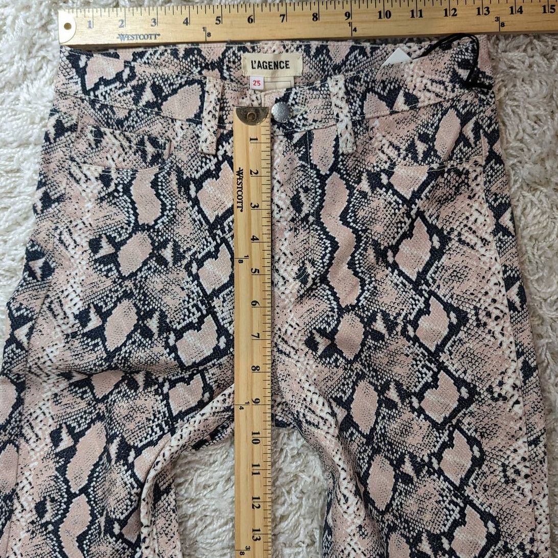 L'AGENCE L’AGENCE Marguerite Pink Python Print High Rise Jeans Size 25" / US 0 / IT 36 - 8 Thumbnail