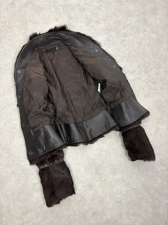 Roberto Cavalli 2000s Cavalli Brown Fur Leather Jacket Size M / US 6-8 / IT 42-44 - 8 Thumbnail