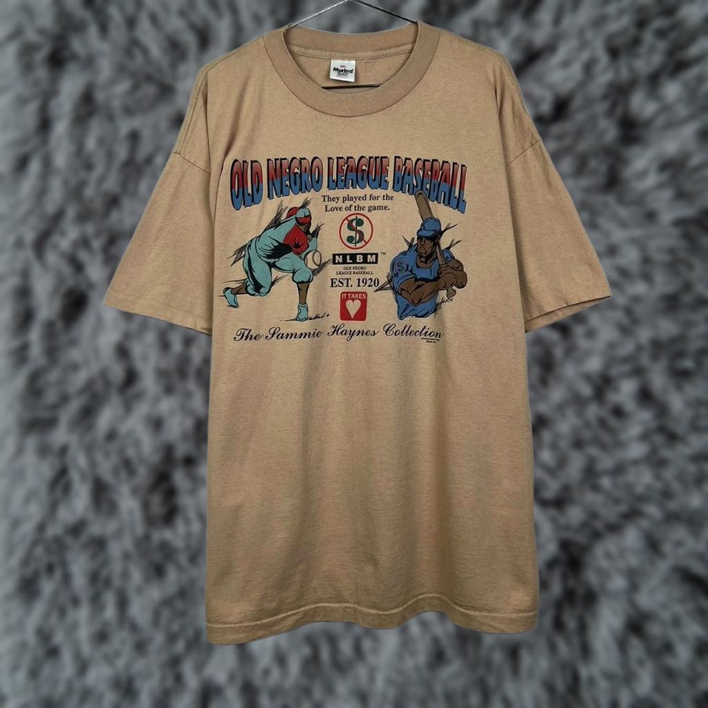 Vintage VINTAGE Sammie Haynes Old Negro League Baseball T-Shirt Mens XXL Tan Murina Size US XXL / EU 58 / 5 - 1 Thumbnail