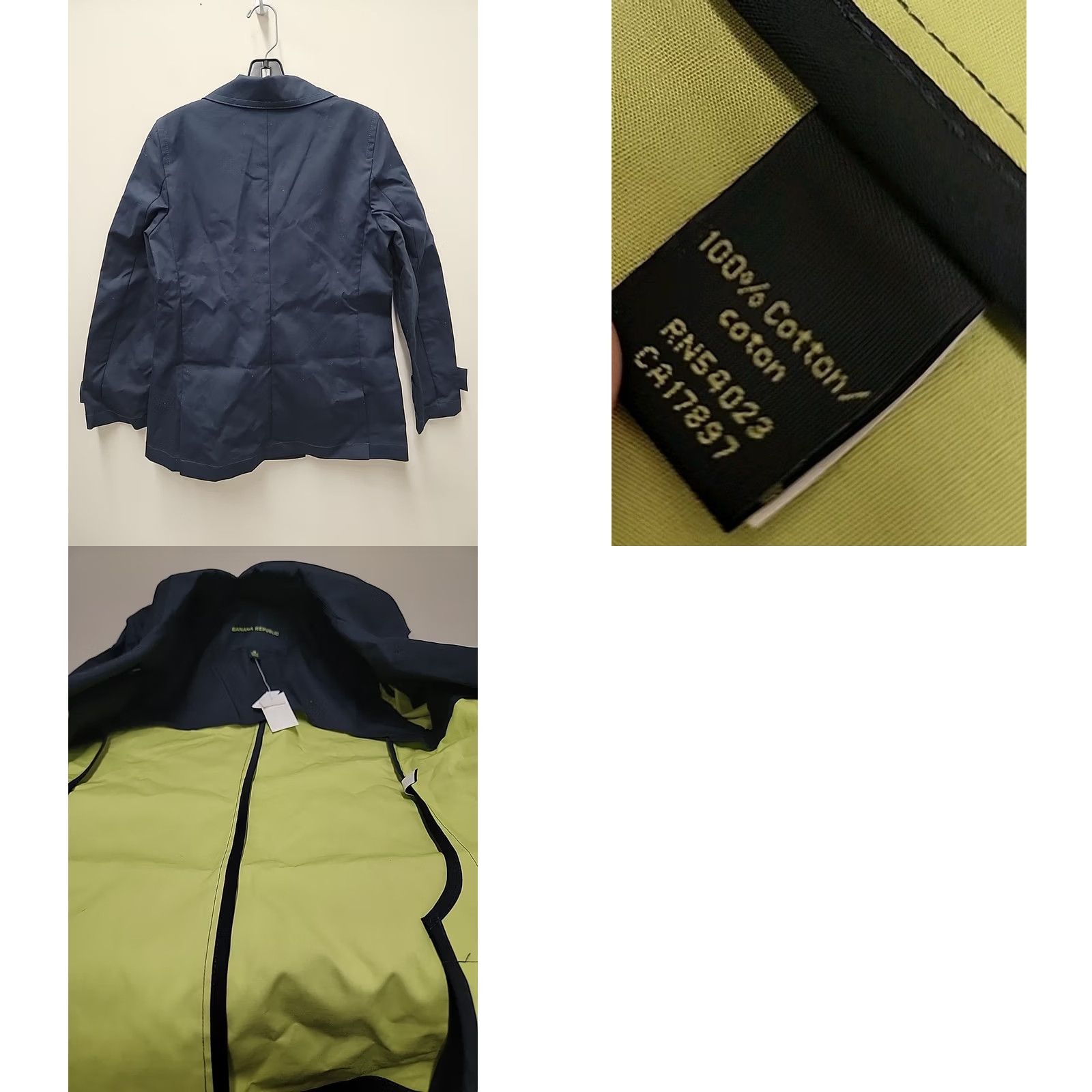 Banana Republic VINTAGE Banana Republic Women's Pea Coat Navy Cotton Size M Modern Regular Coat Size M / US 6-8 / IT 42-44 - 8 Thumbnail