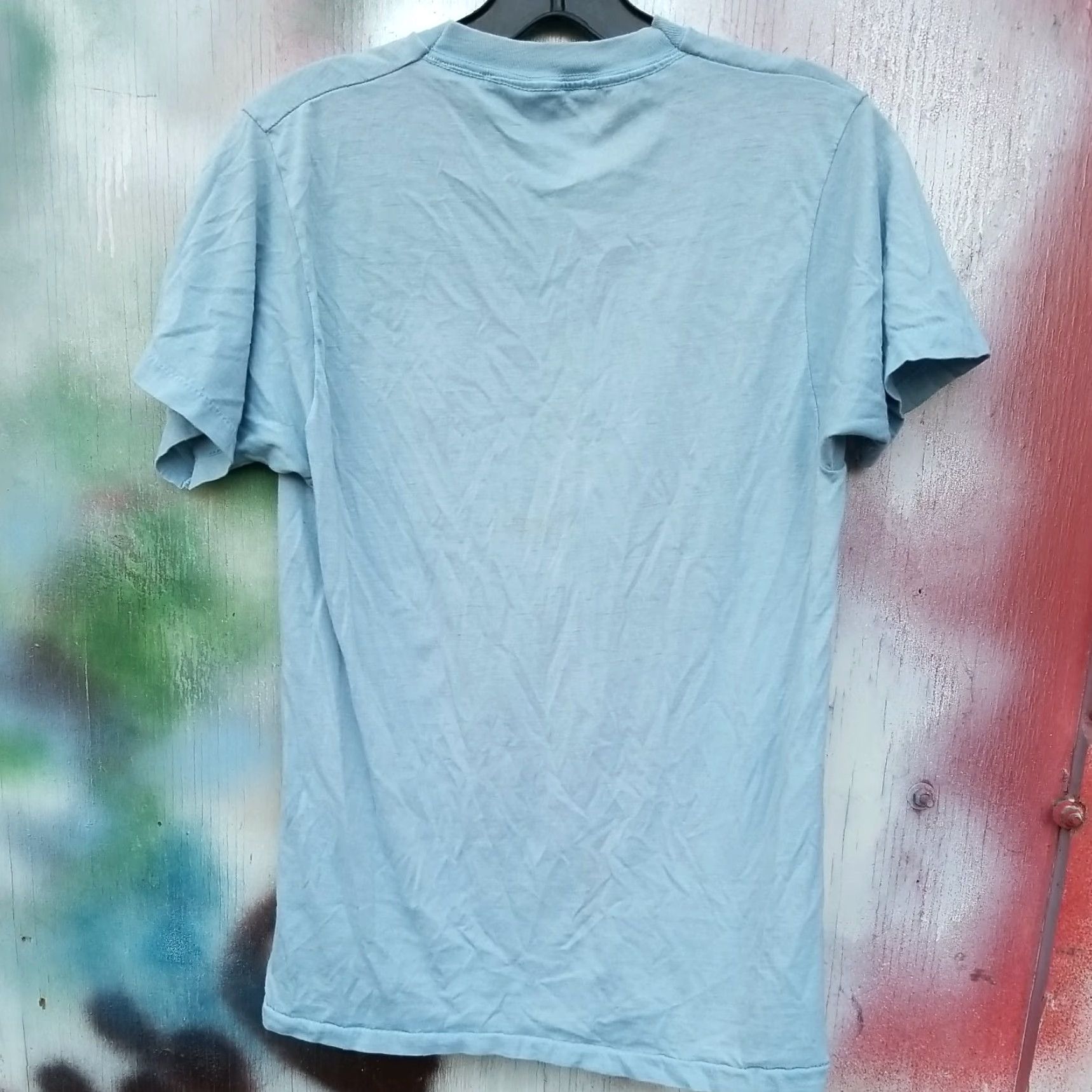 Vintage VINTAGE SCREEN STARS POLICE NEW STANDARD TARGET RAP ROCK GRUNGE SHIRT MEDIUM BLUE Graphic Tee Mens Size M / US 6-8 / IT 42-44 - 5 Thumbnail
