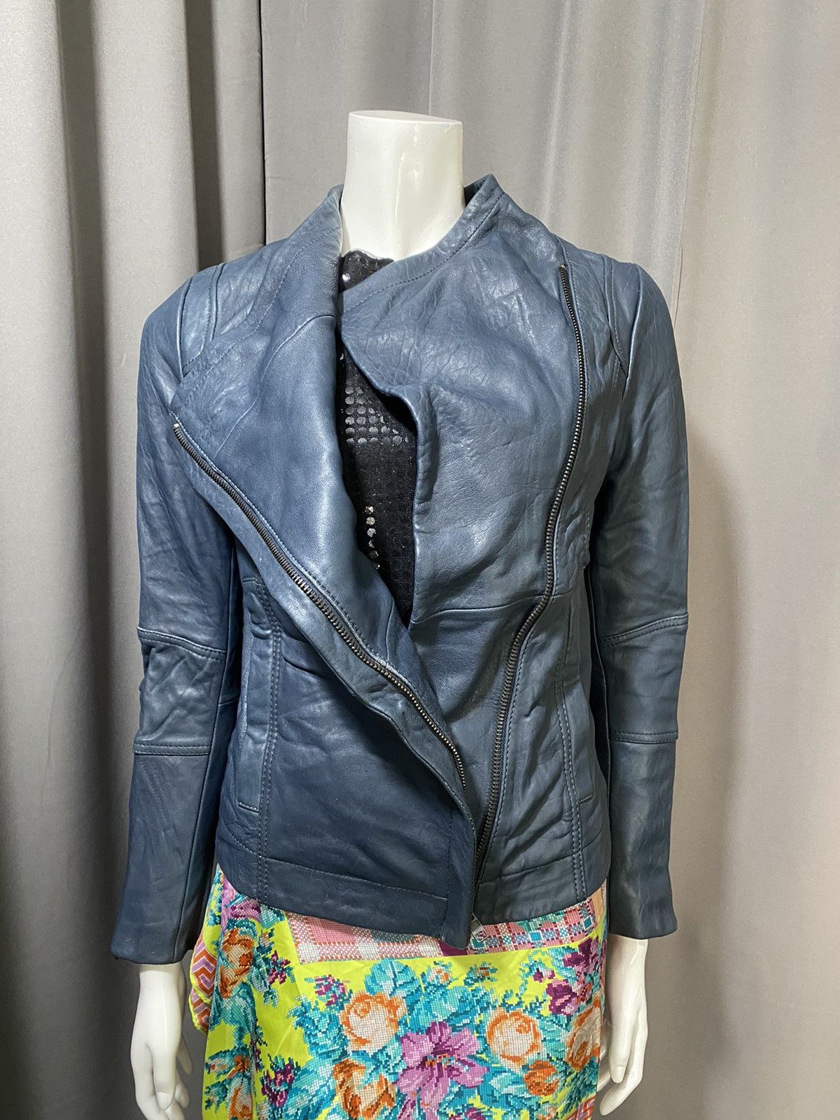 LIEBESKIND BERLIN Moto Biker Leather Product Sample Jacket Size S / US 4 / IT 40 - 2 Thumbnail