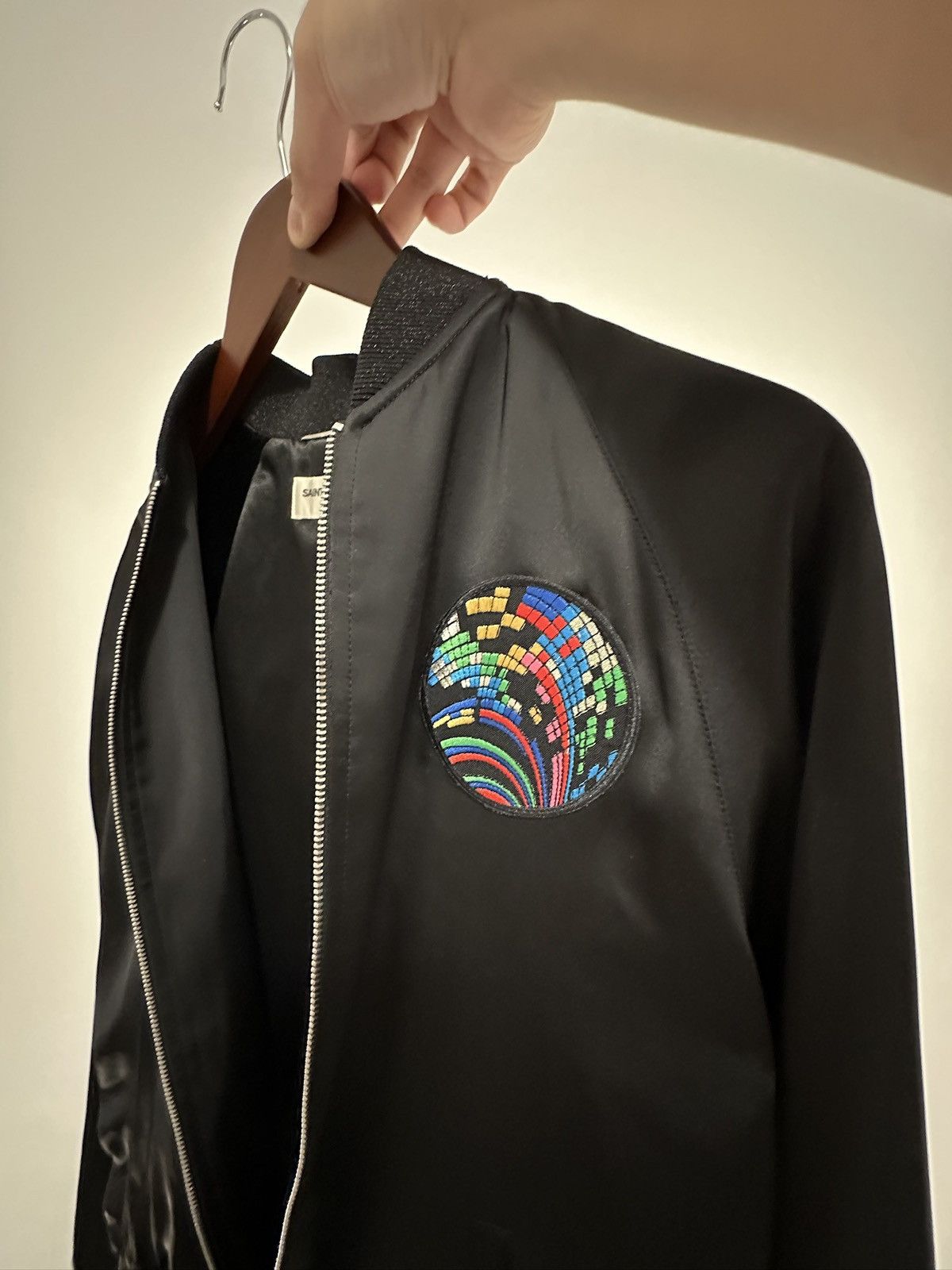 Saint Laurent Paris “SWEET DREAMS” Satin Bomber Jacket - Sz 48 Size US M / EU 48-50 / 2 - 6 Thumbnail
