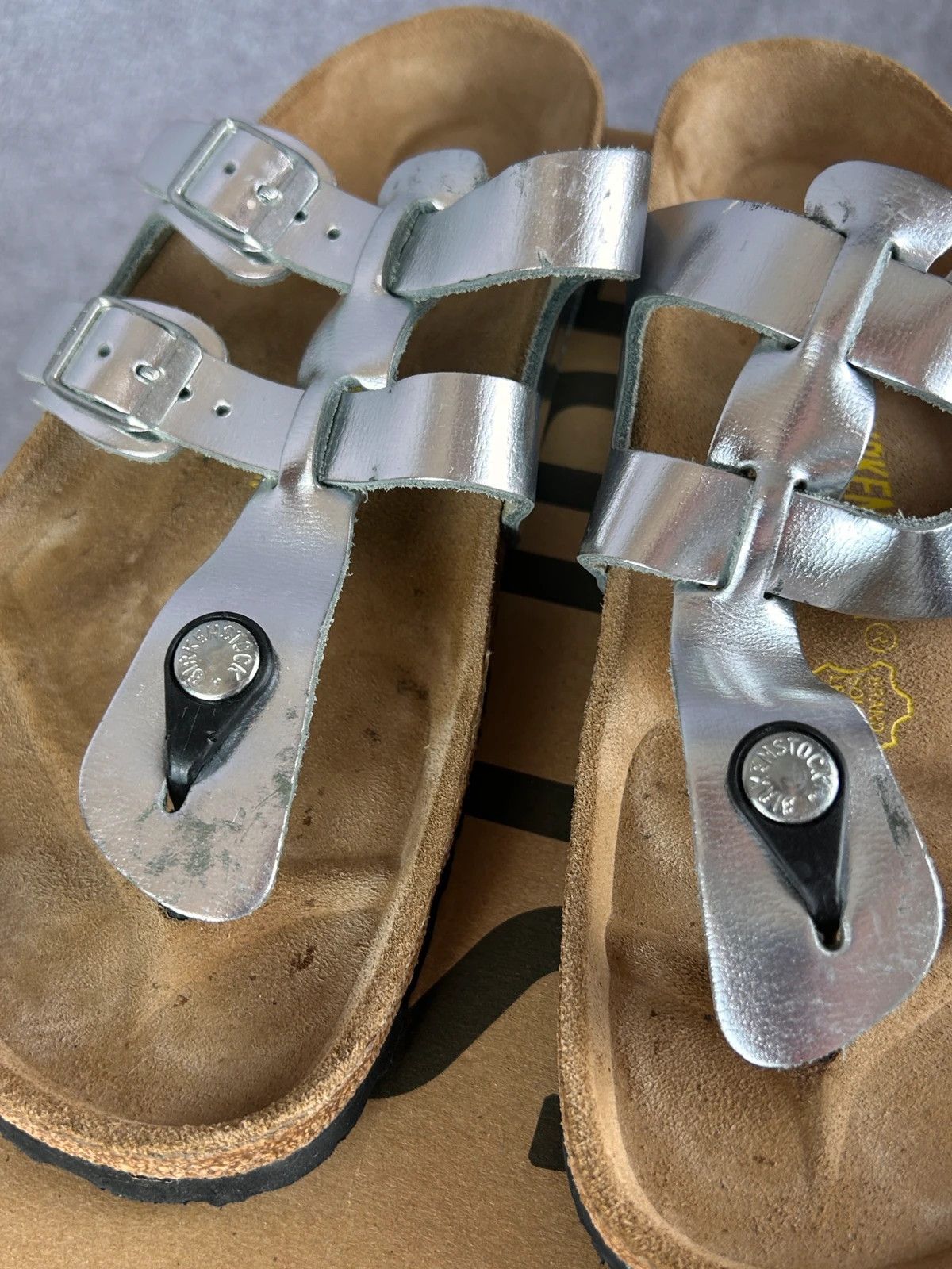 Birkenstock Birkenstock made in germany Mules brown silver Size US 9.5 / IT 39.5 - 8 Thumbnail