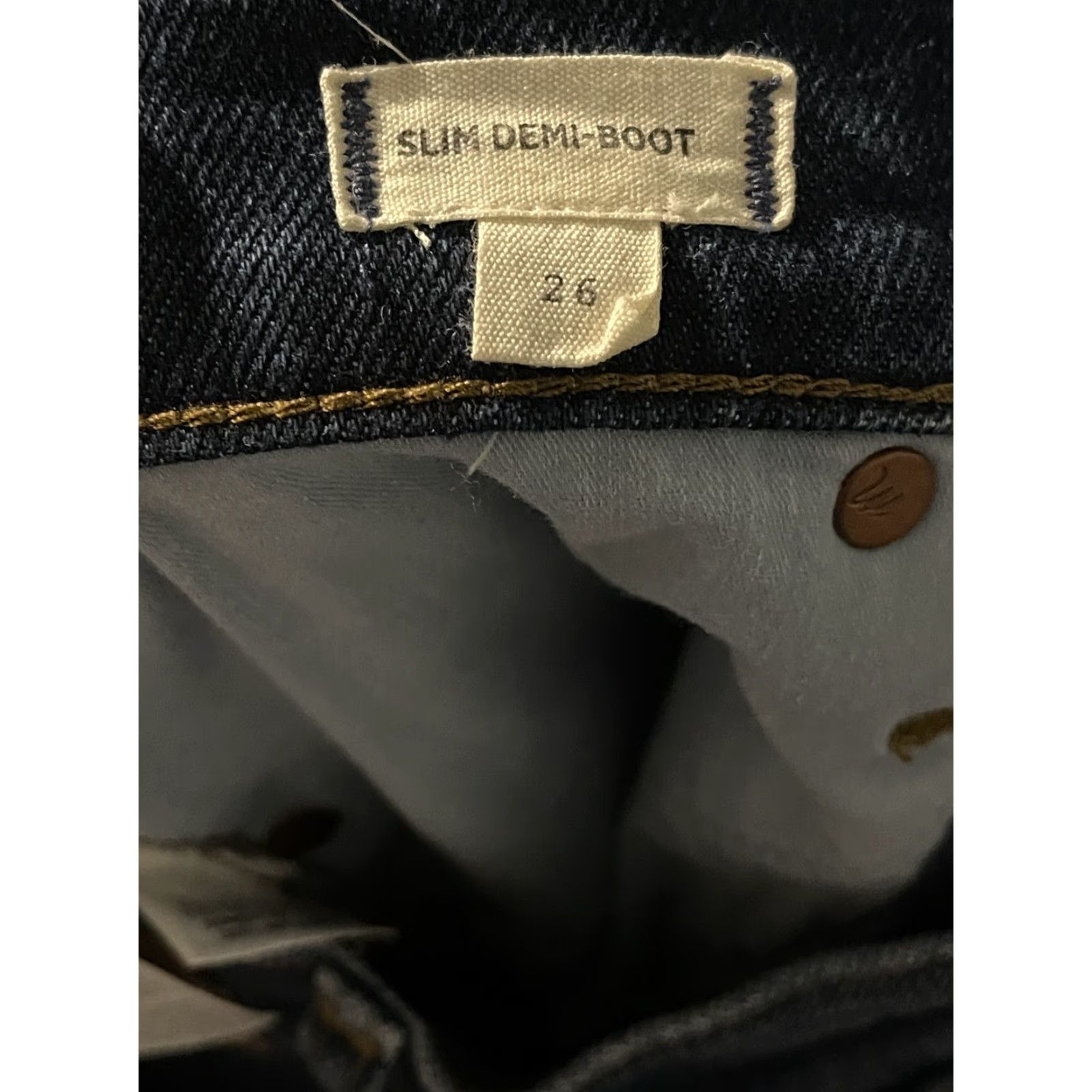 Madewell MADewell Jeans Slim Demi-Boot Women Adult 26 Blue Cotton Blend Slimming 27.5in Bootcut 27in Inseam Women’s Daywear Size 26" / US 2 / IT 38 - 3 Thumbnail