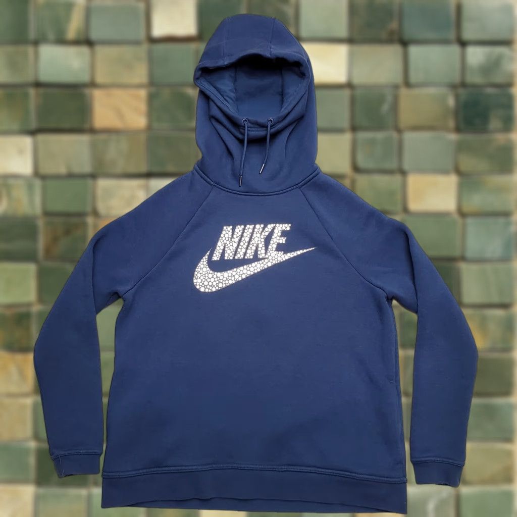 Nike Nike Hoodie Womens M Blue Hooded Center Big Logo Sweatshirt Casual Outdoors Size M / US 6-8 / IT 42-44 - 1 Thumbnail